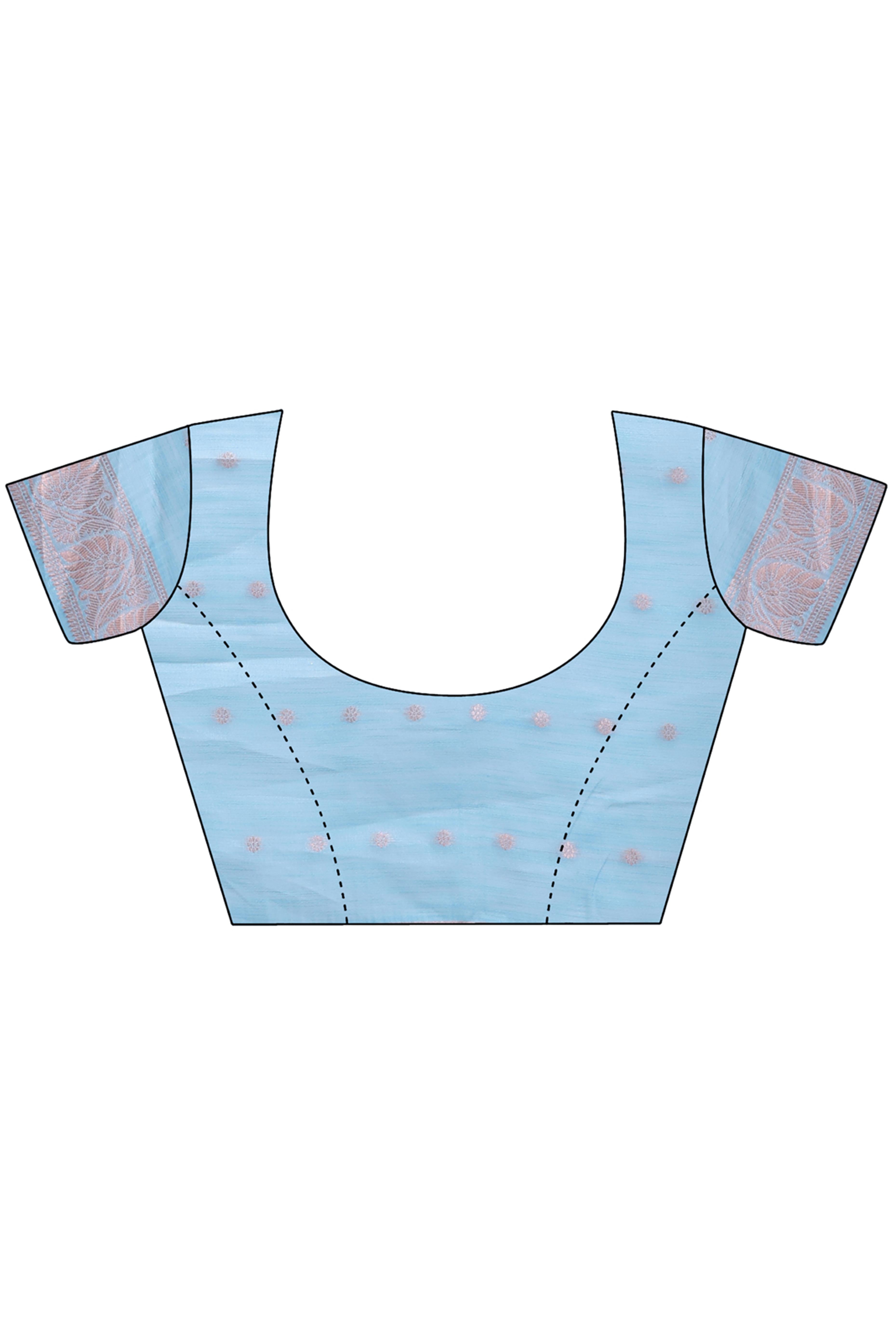 Sky Blue Linen Cotton Saree with Lustrous Zari Borders and Elegant Tassel Accents