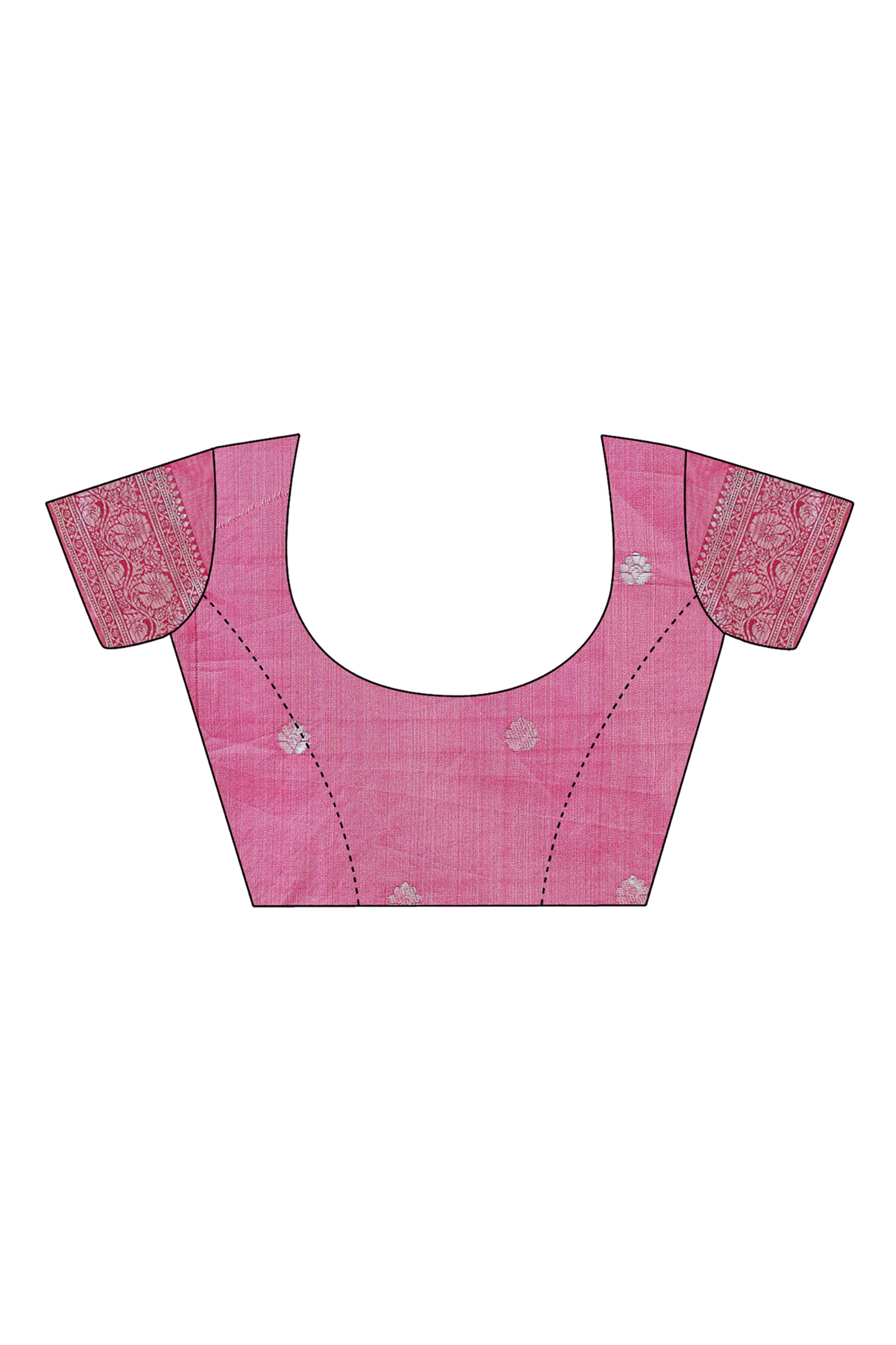 Green Lichi Silk Blend Saree With Exquisite Floral Weaving & Graceful Tassel Details