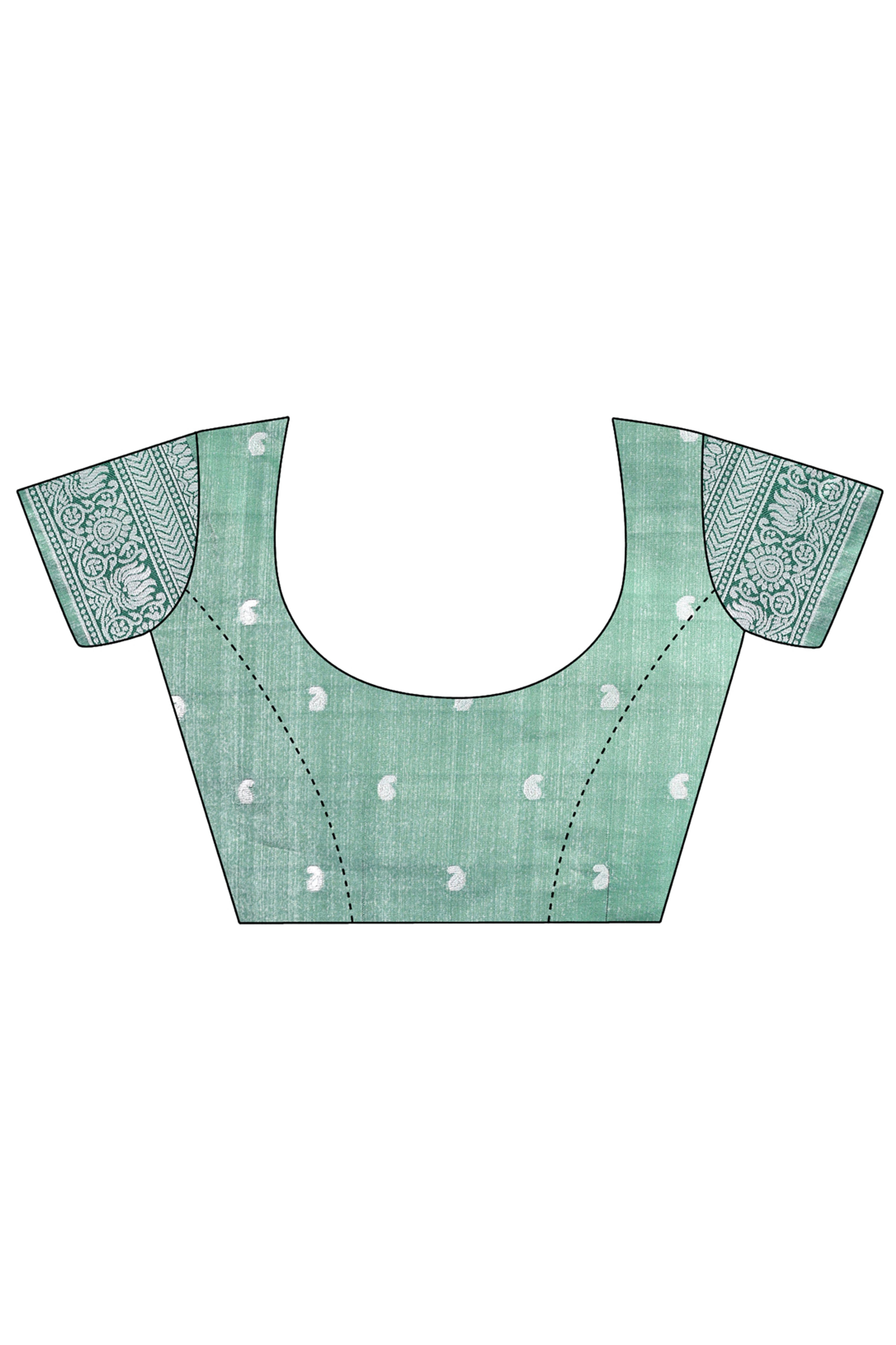 Light Green Banarasi Weave in Checked Design with Lustrous Zari Embellishments