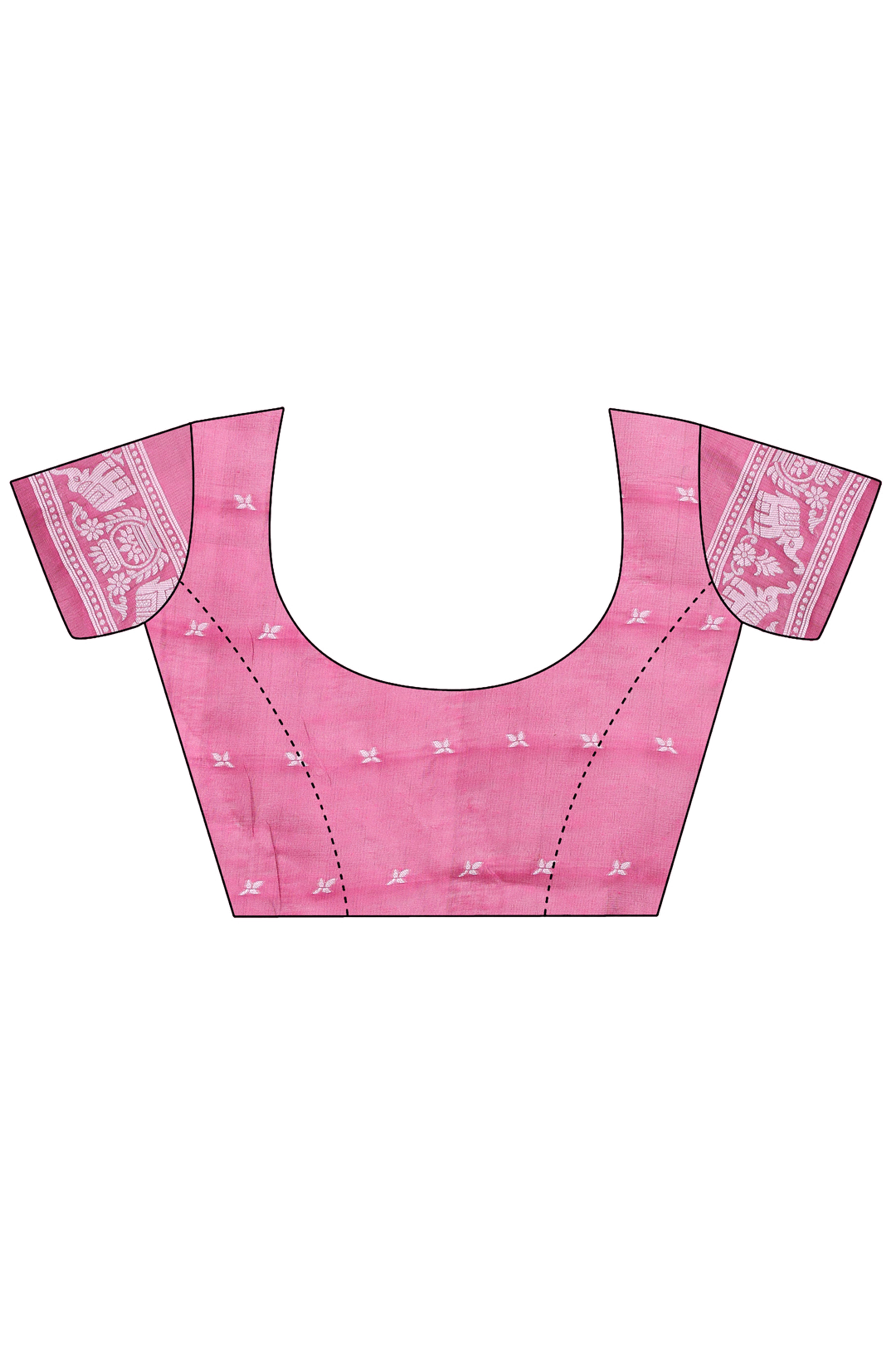 Traditional Bandhani Inspired Woven Pink Saree in Breathable Linen Cotton