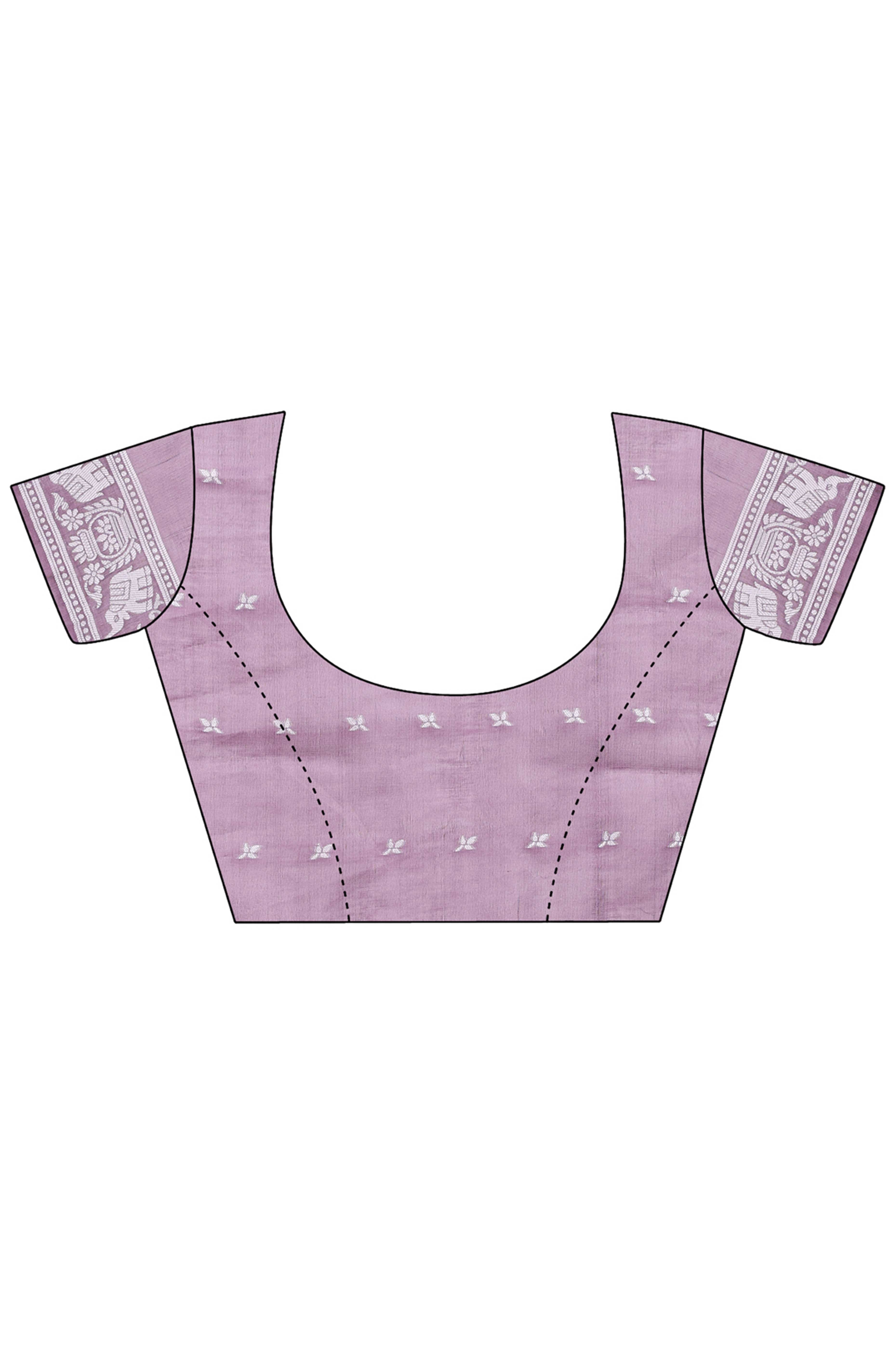 Traditional Bandhani Inspired Woven Purple Saree in Breathable Linen Cotton