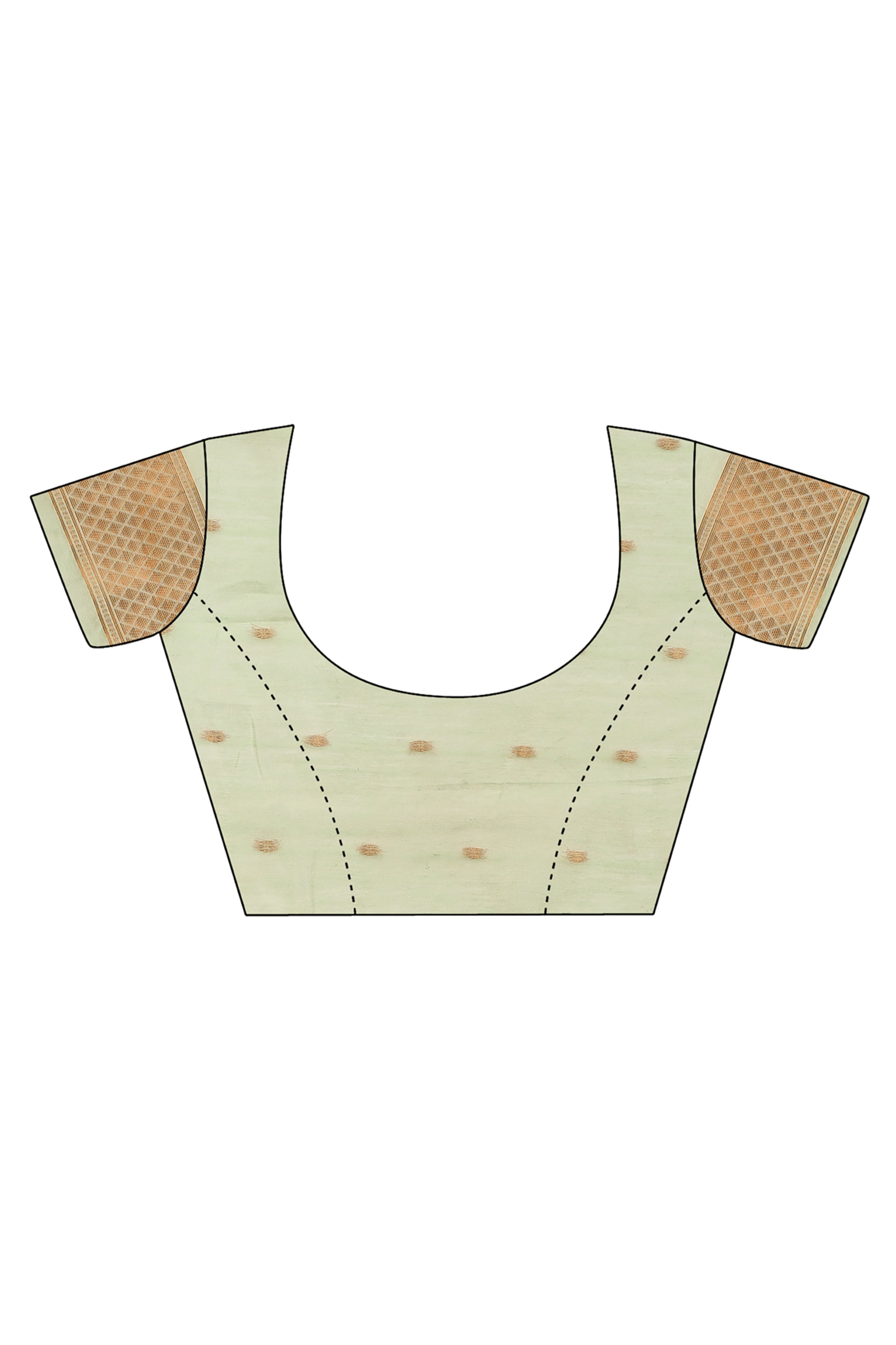 Light Green Floral Zari Weaving Linen Cotton Saree With Tassel Pallu Accent