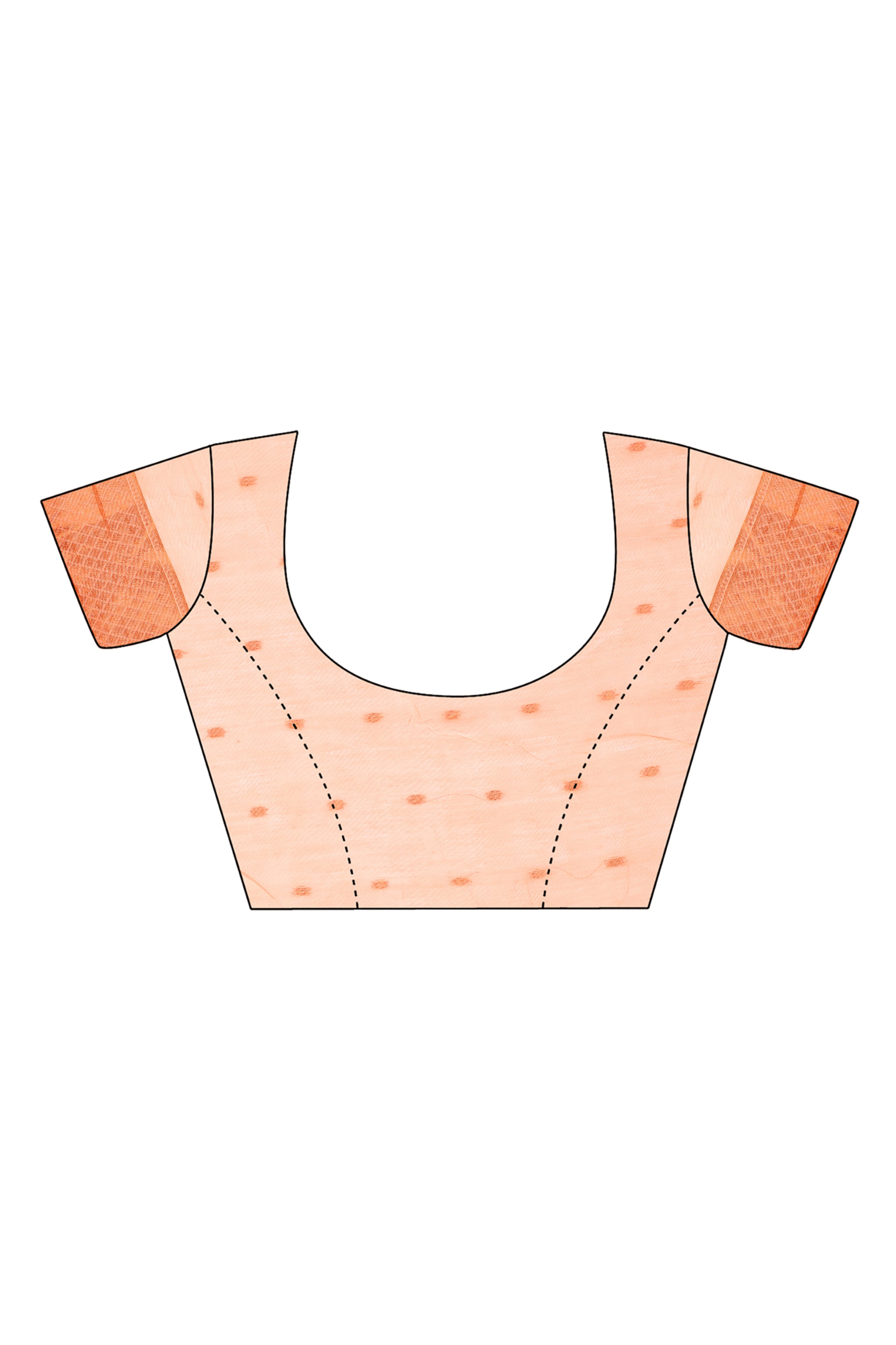 Light Orange Floral Zari Weaving Linen Cotton Saree With Tassel Pallu Accent