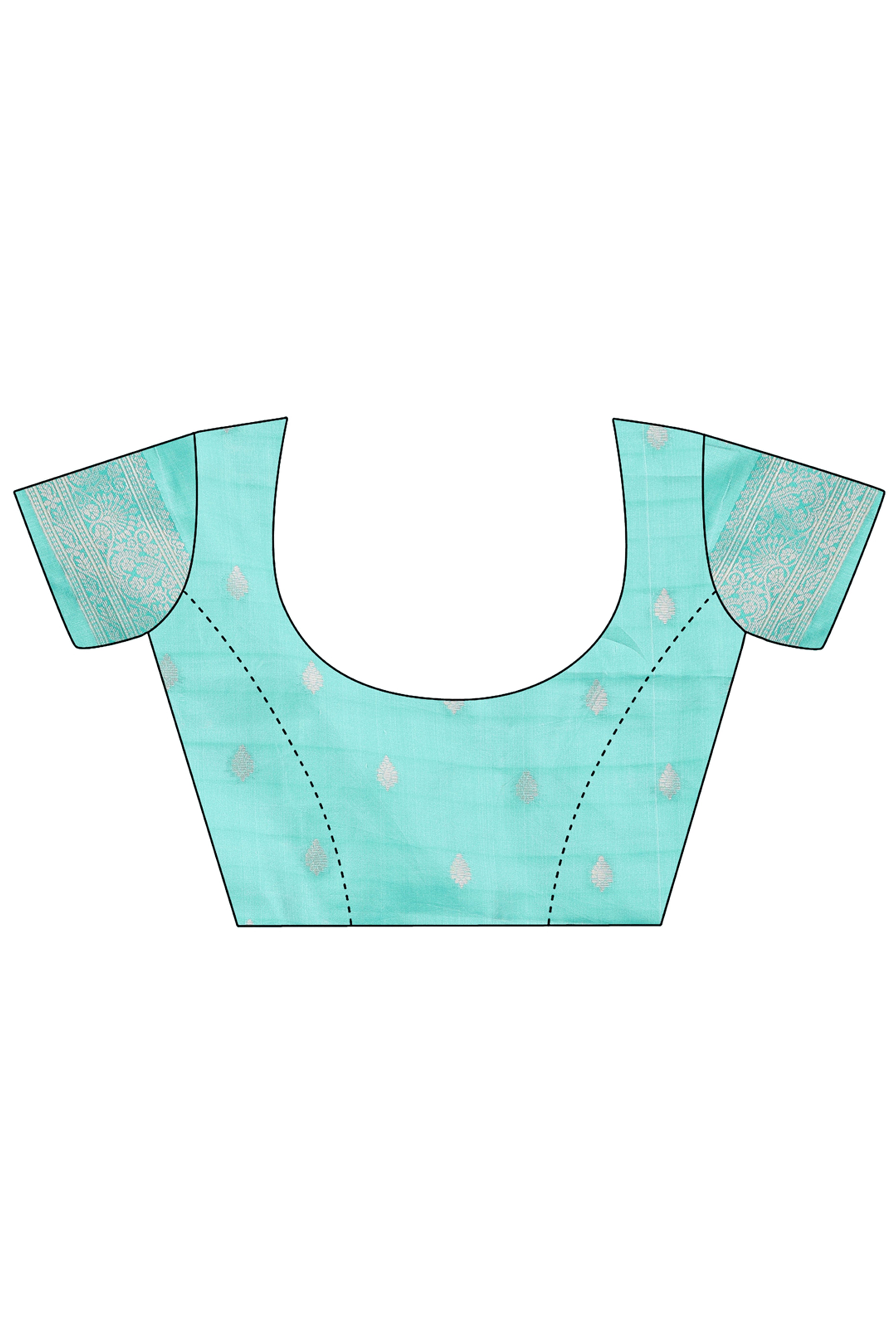 Sea Green Ethnic Saree in Linen Cotton Fabric with Intricate Floral Pattern Weaving