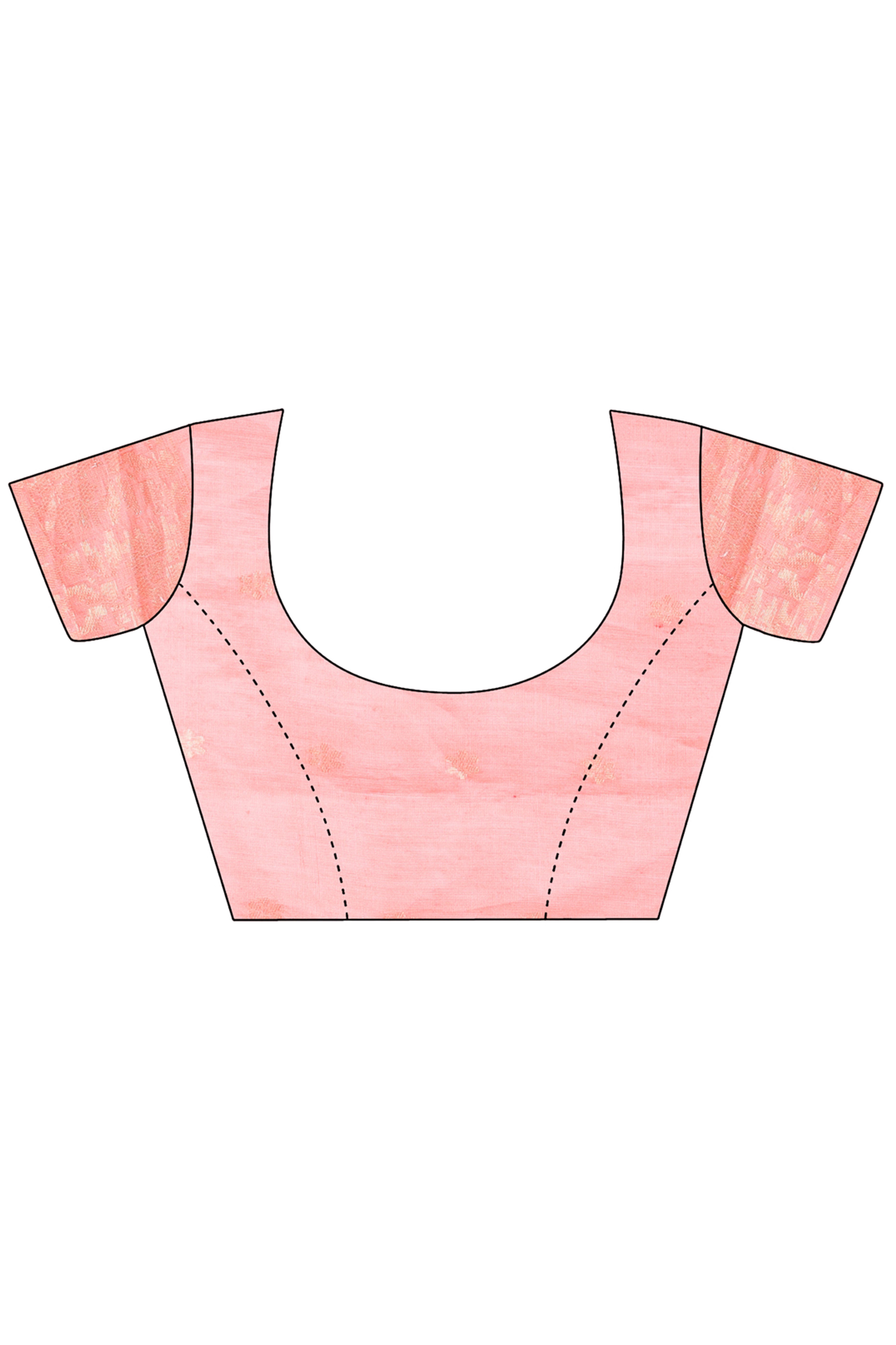 Peach Zari Woven Linen Cotton Saree with Graceful Tassels