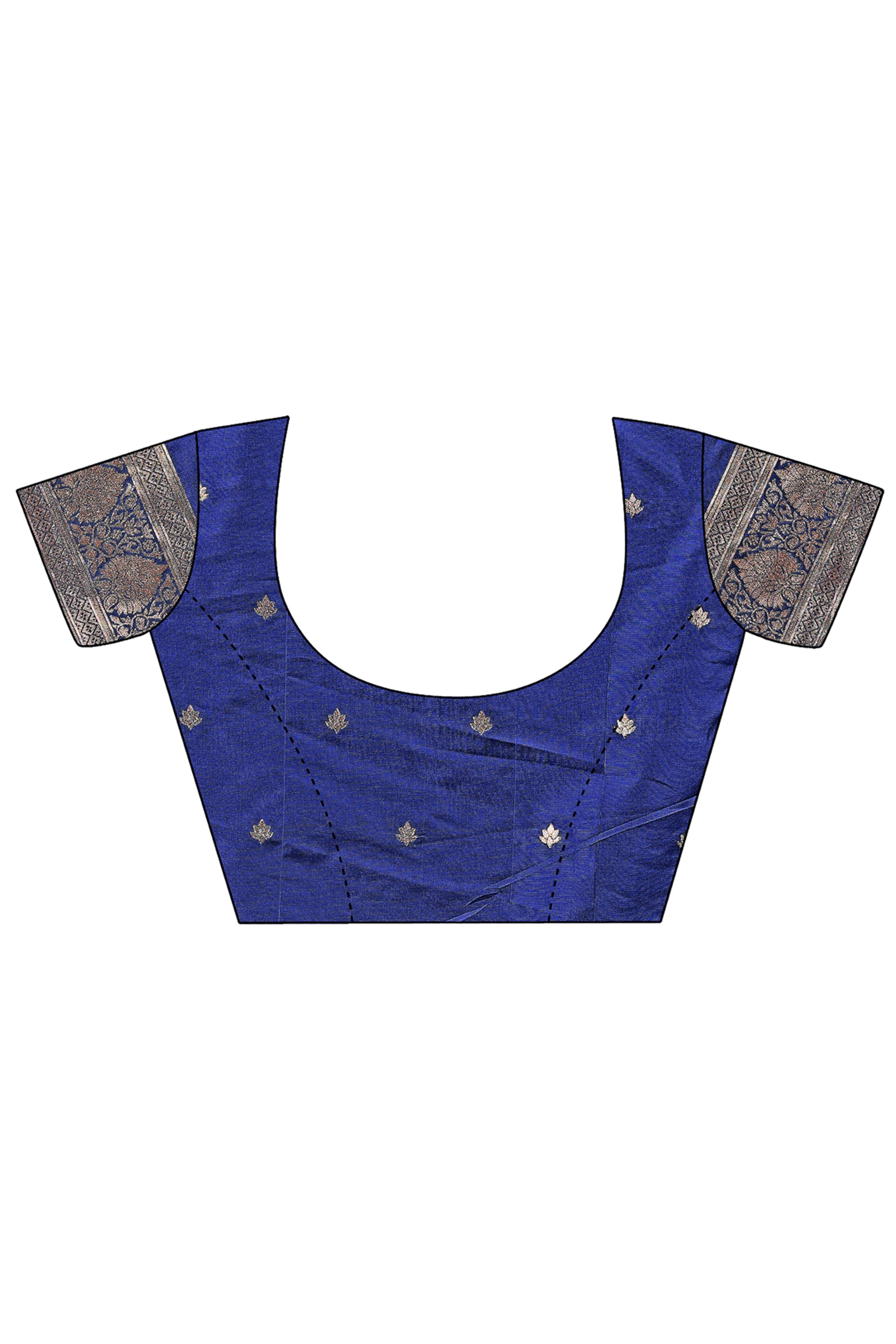 Elegant Navy Blue Floral Zari Woven Kanjivaram Silk Saree Crafted for Timeless Festive Glamour