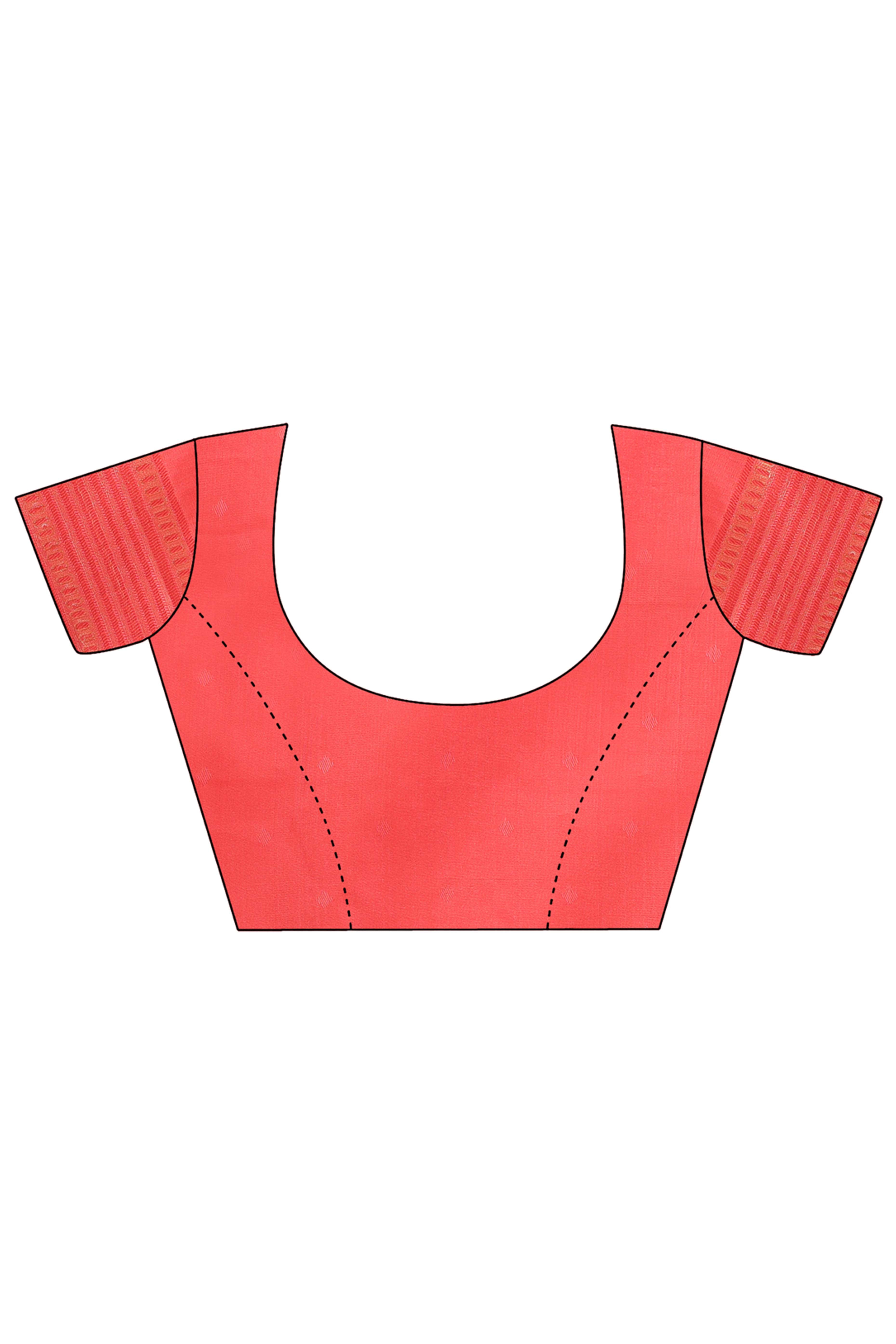 Peach Zari Woven Banarasi Silk Saree with Luxurious Detailing