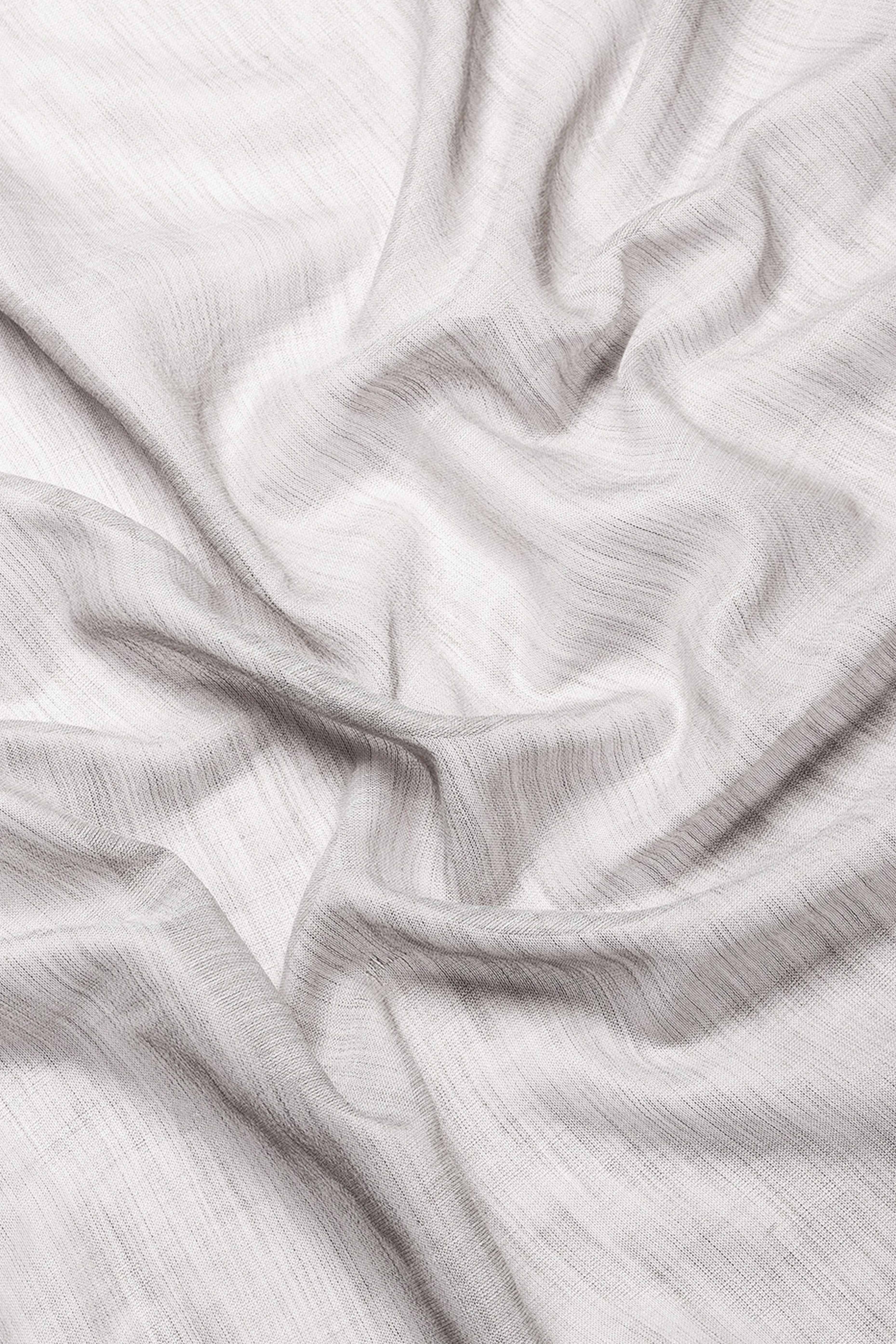 Grey Festive Linen Weaving Saree with Silver Zari Border & Pallu