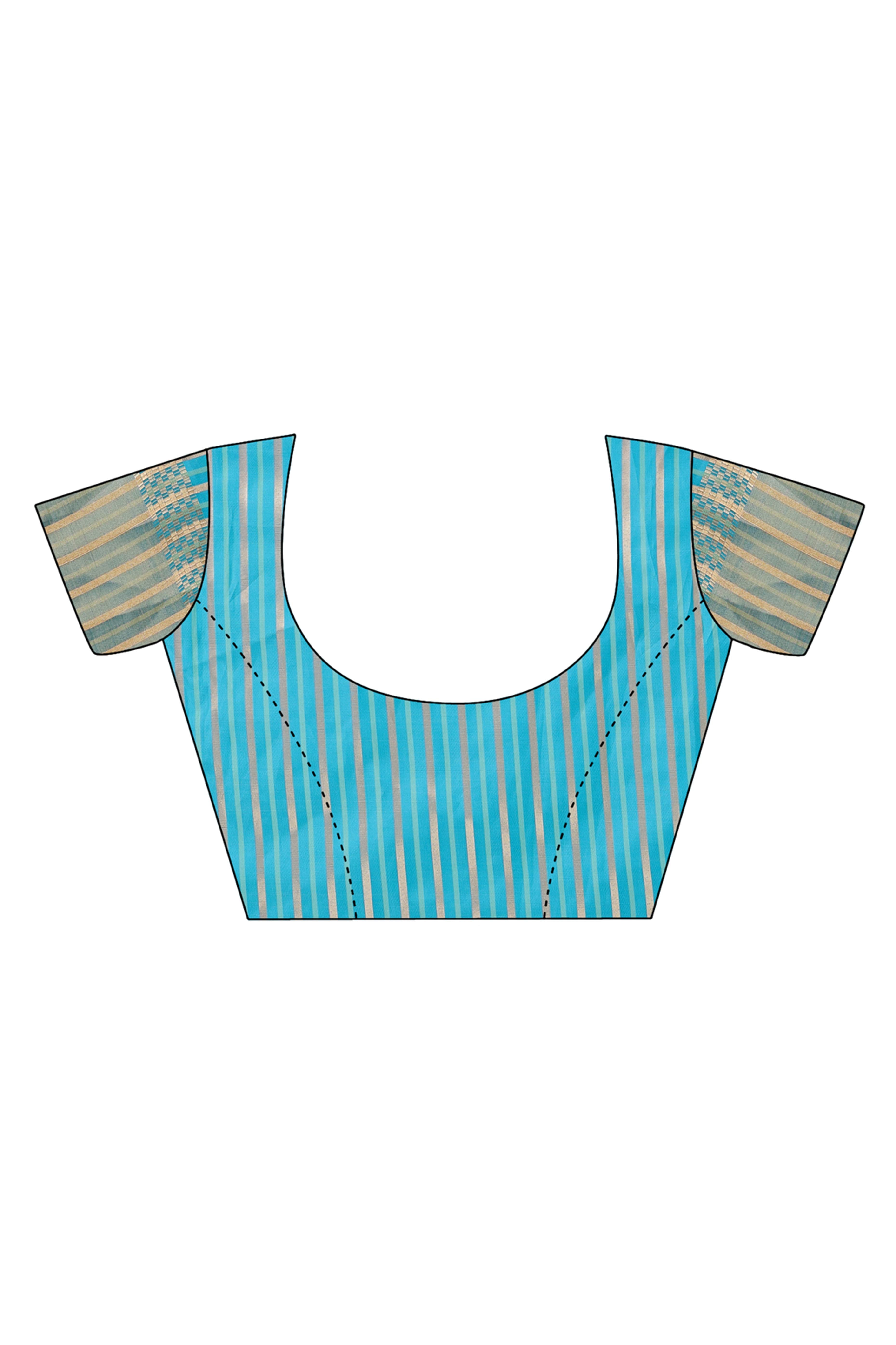 Pista Green Organza Saree Adorned With Fine Zari Weaving & Stylish Tassel Edging