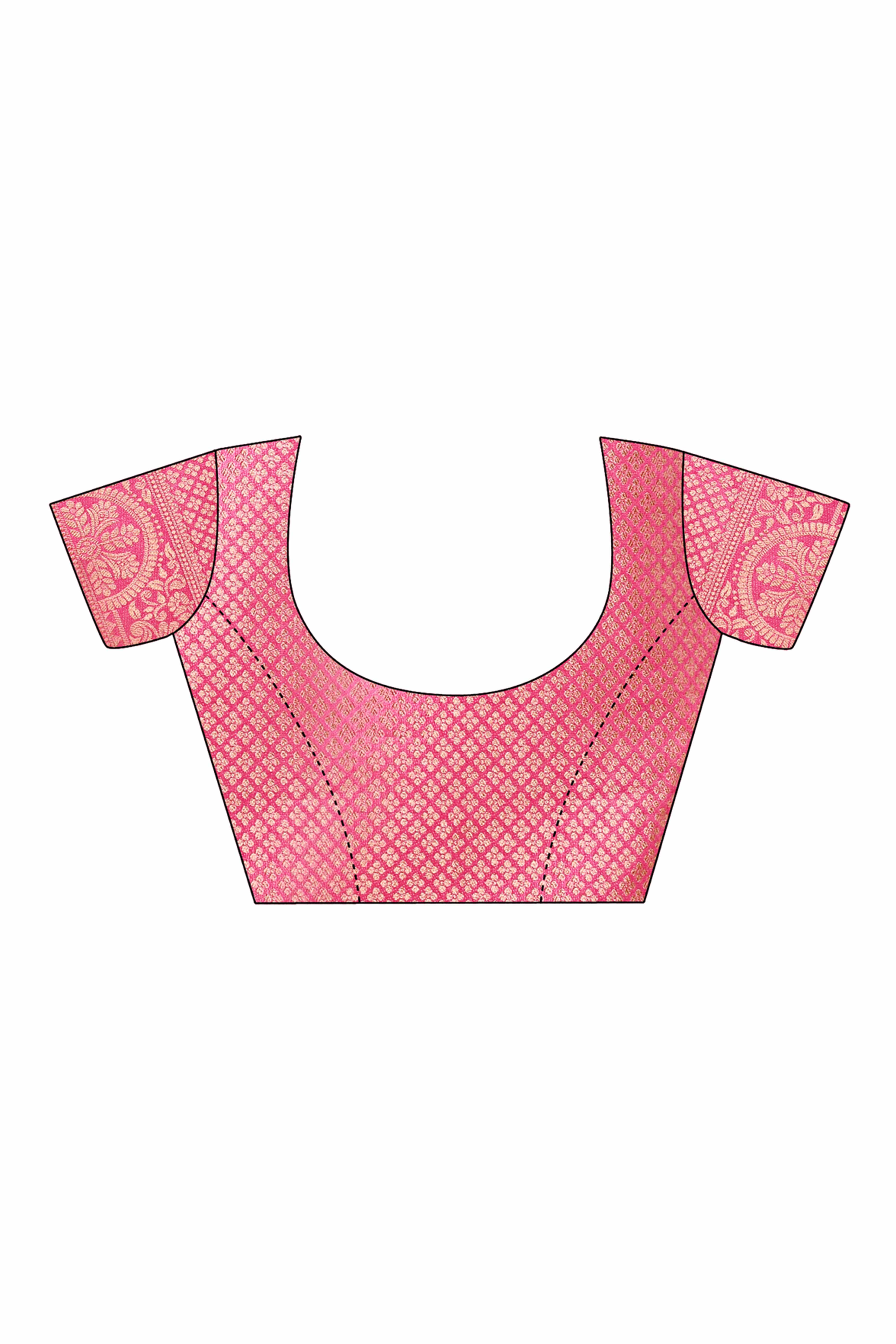 Pink Organza Saree With Floral Zari Weave & Tassel Accents