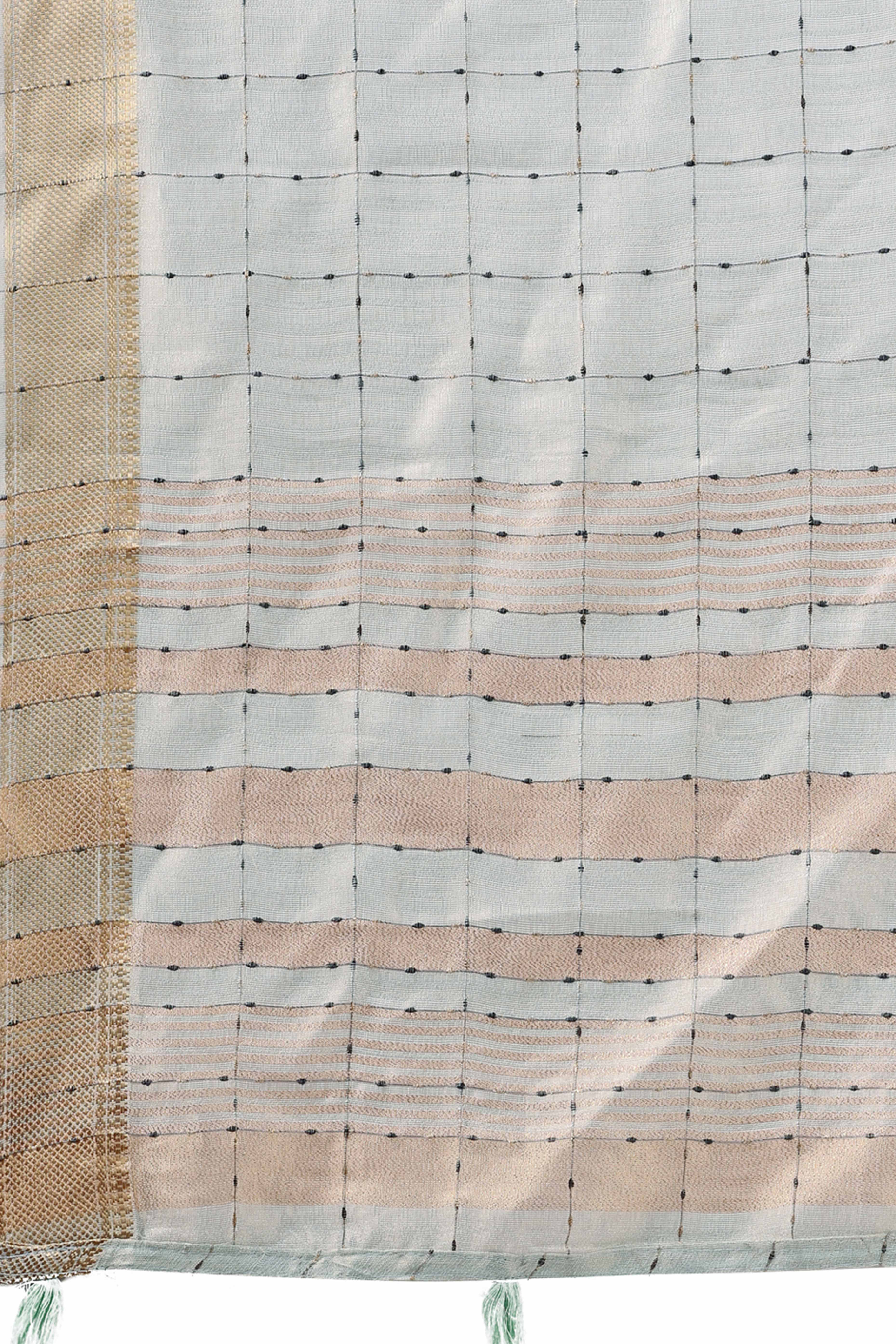 Sky Blue Lightweight Organza Saree with Rich Zari Checks Pattern