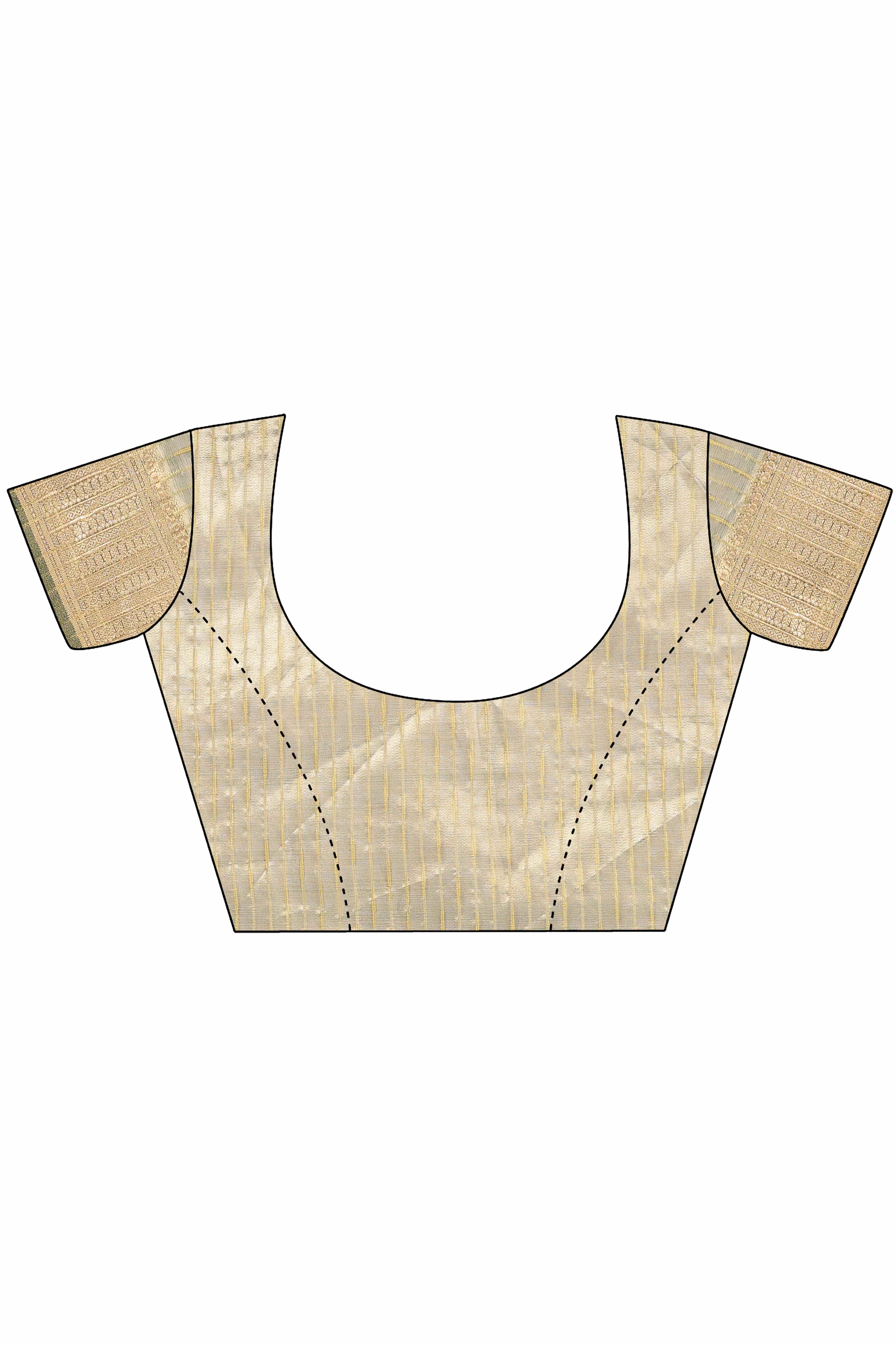 Green Organza Solid Saree With Lustrous Zari Weave &  Delicate Tassels