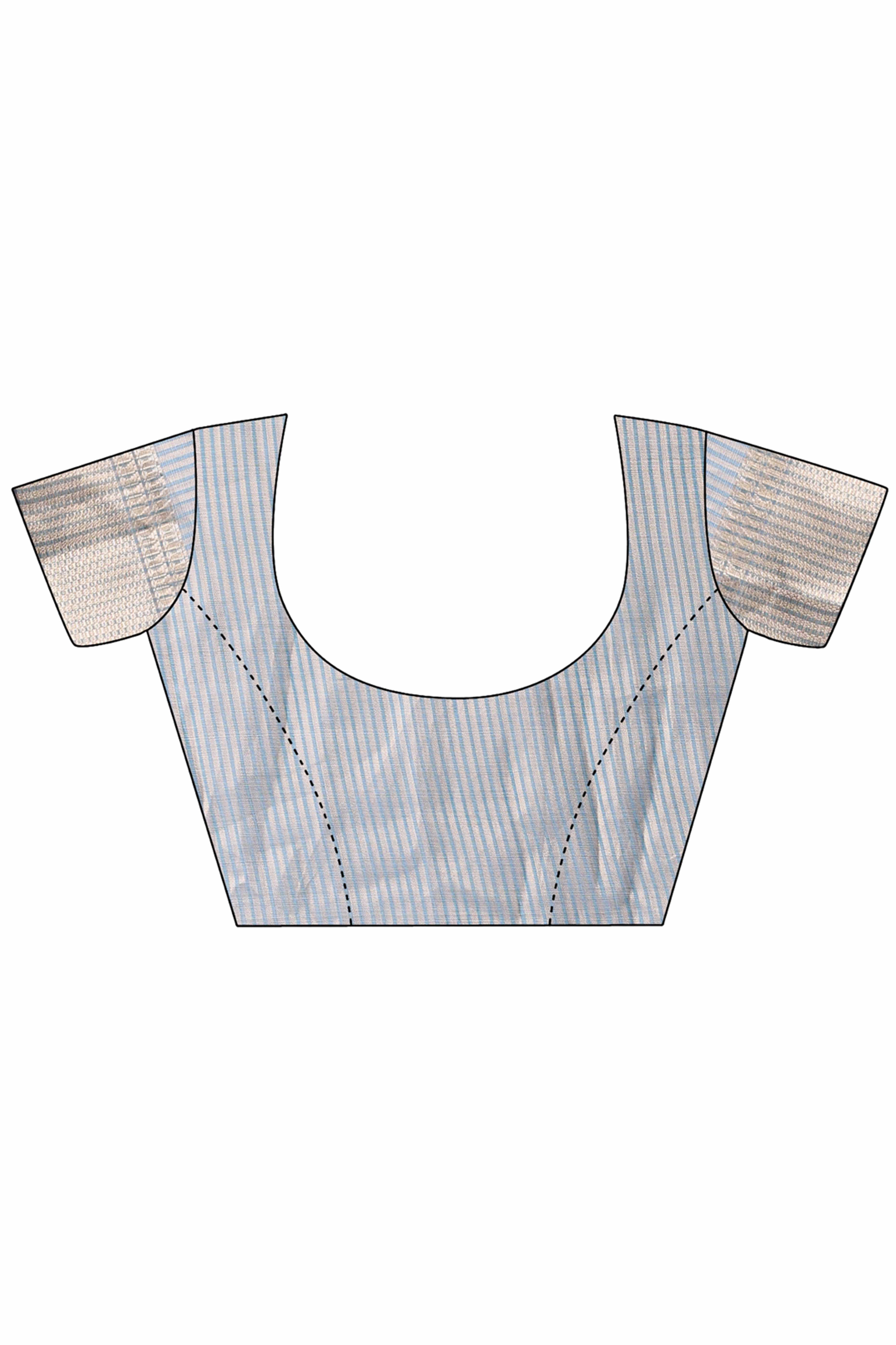 Teal Organza Saree with Zari Border Weaving Grace