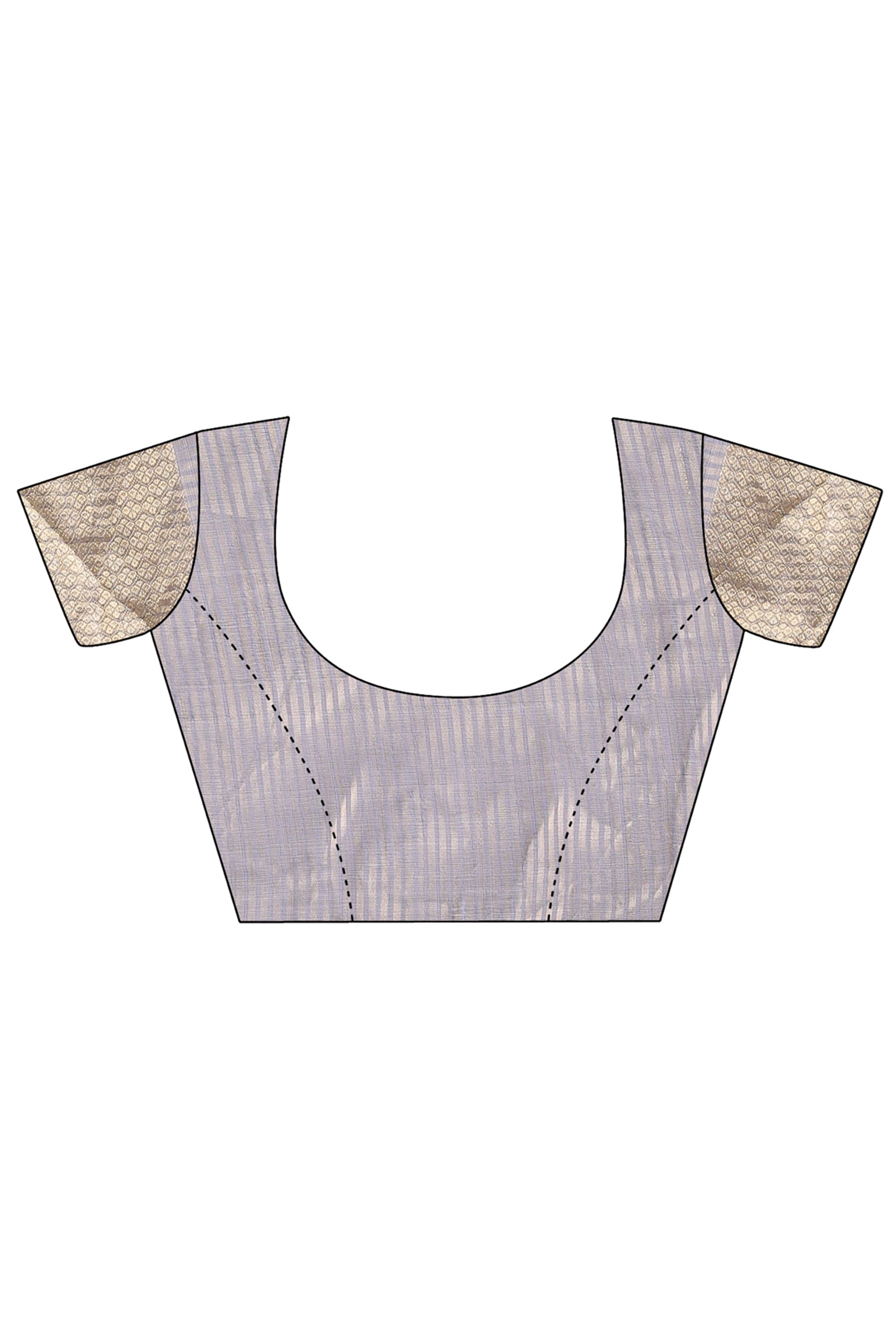 Grey Organza Saree with Zari Border Weaving Design