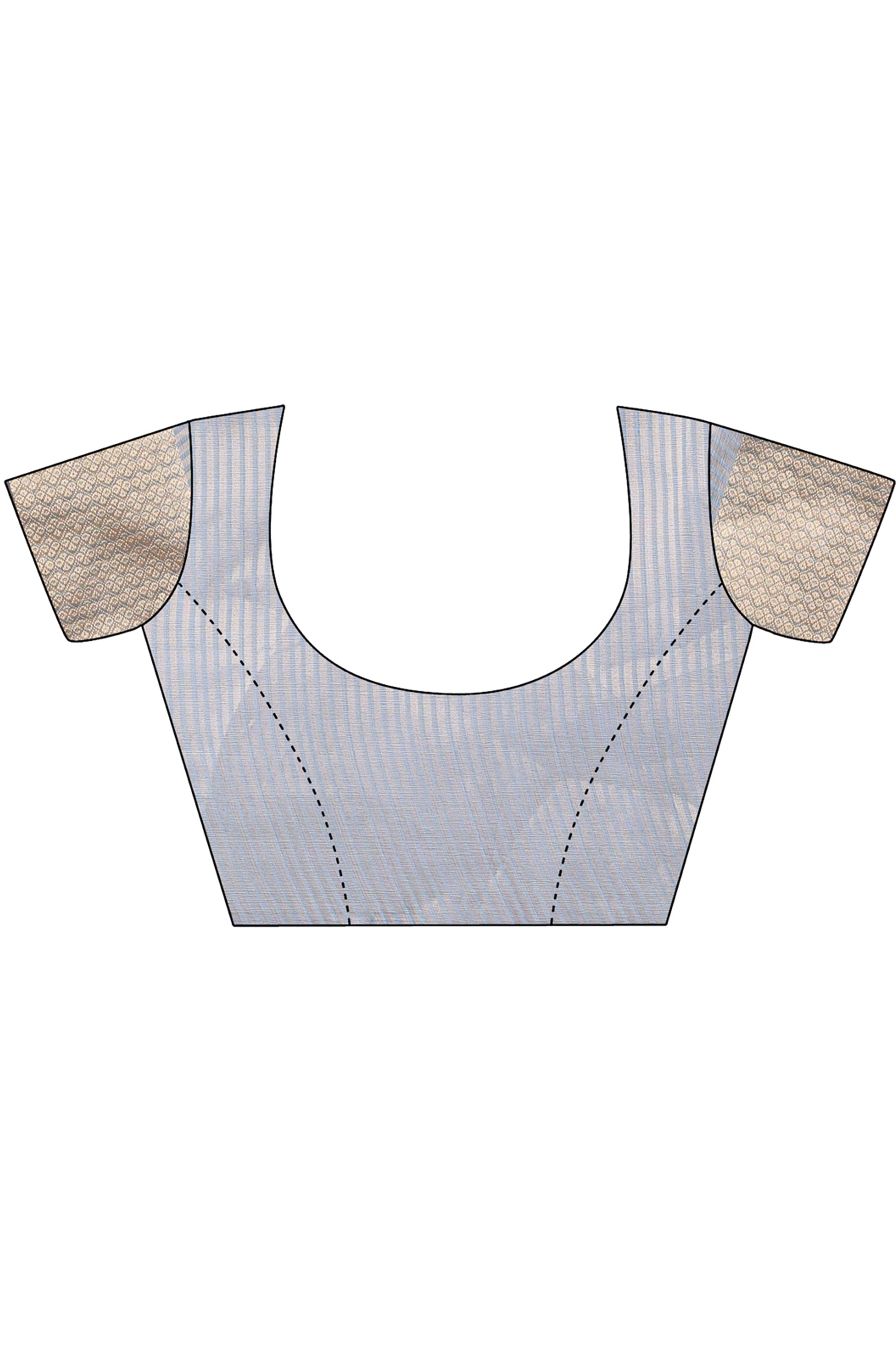 Grey Organza Saree with Zari Border Weaving Trim