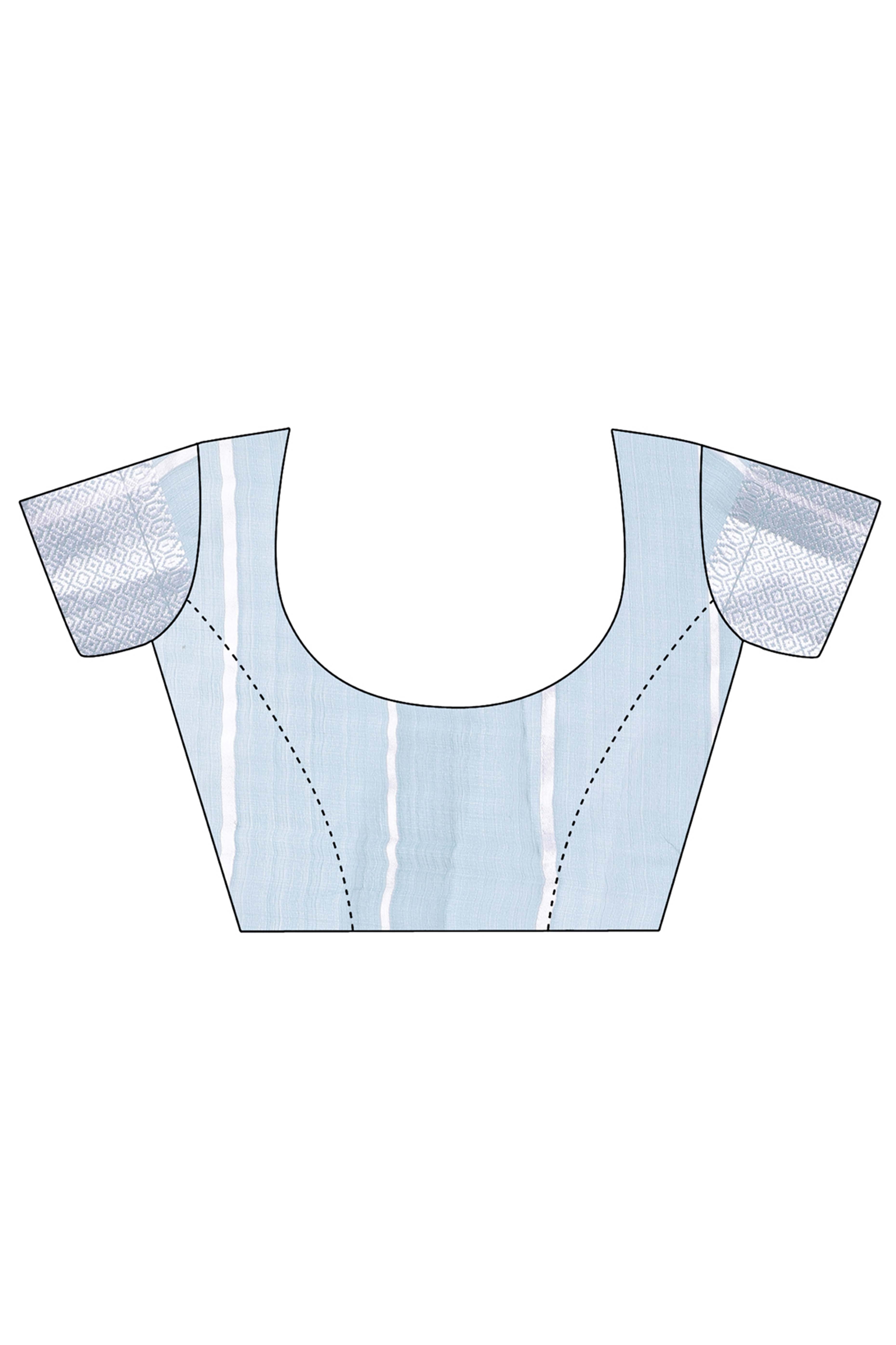 Sky Blue Organza Saree with Zari Woven Elegance