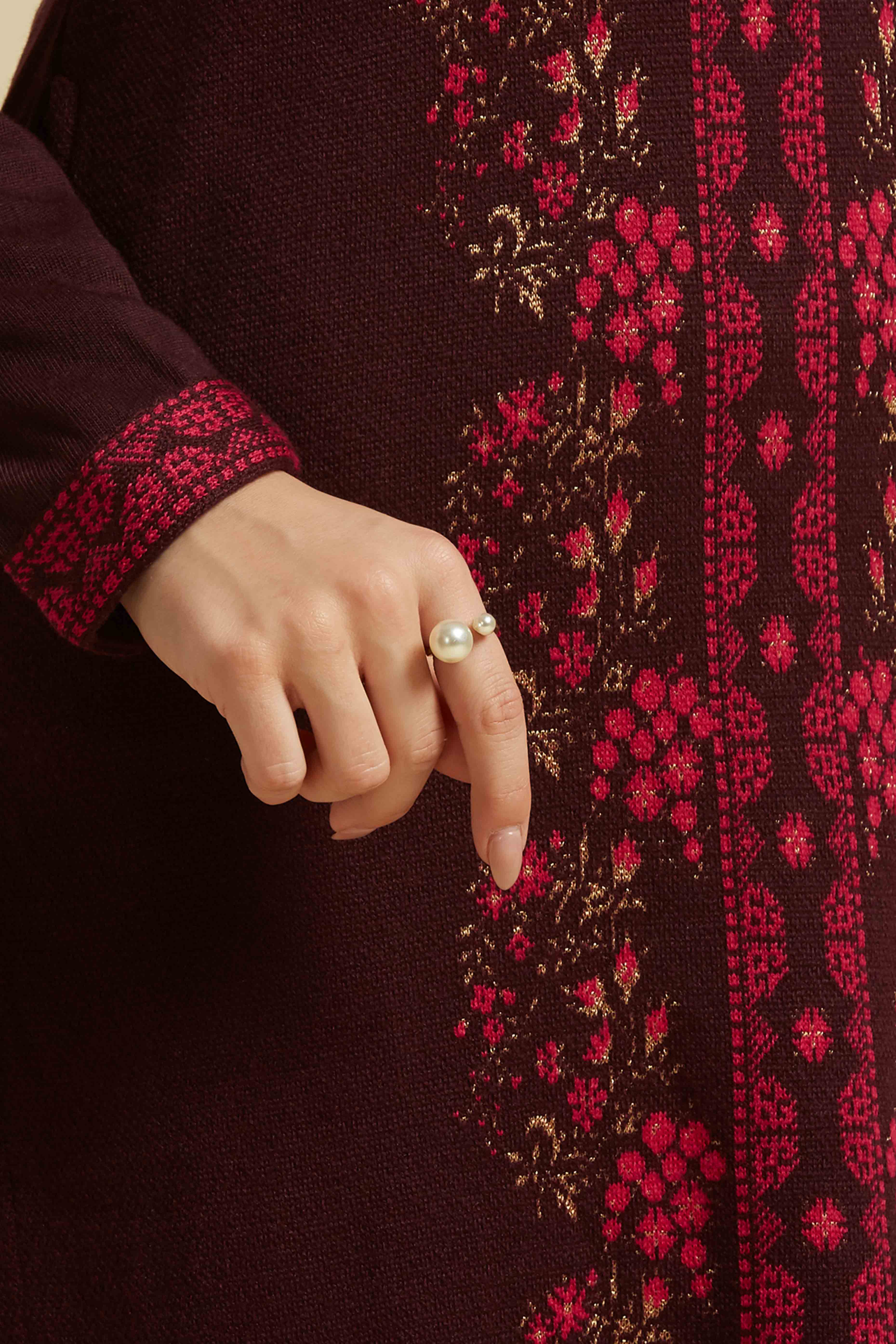 Dark Mauve Woolen Straight Kurti