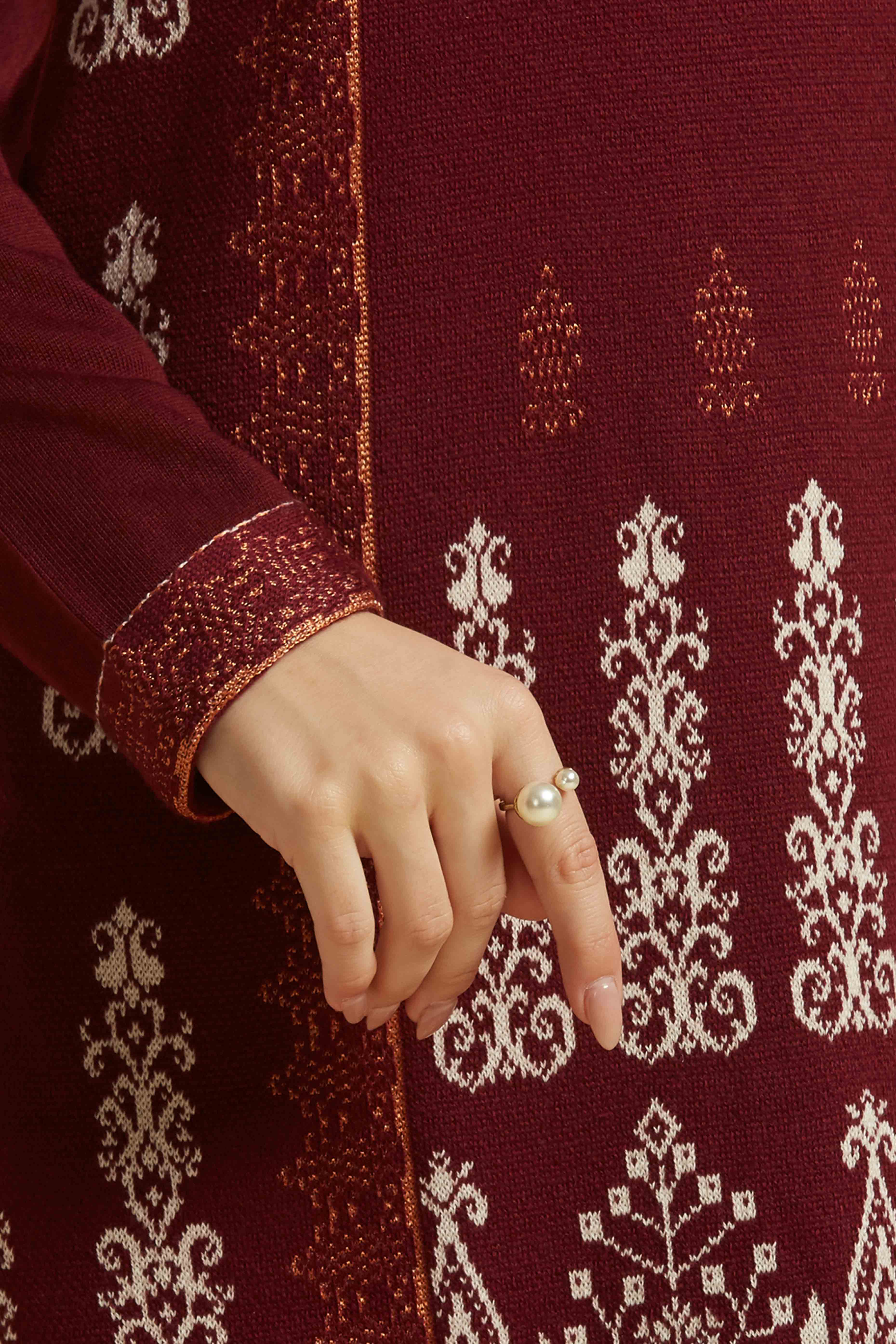 Wine Woolen Straight Kurti