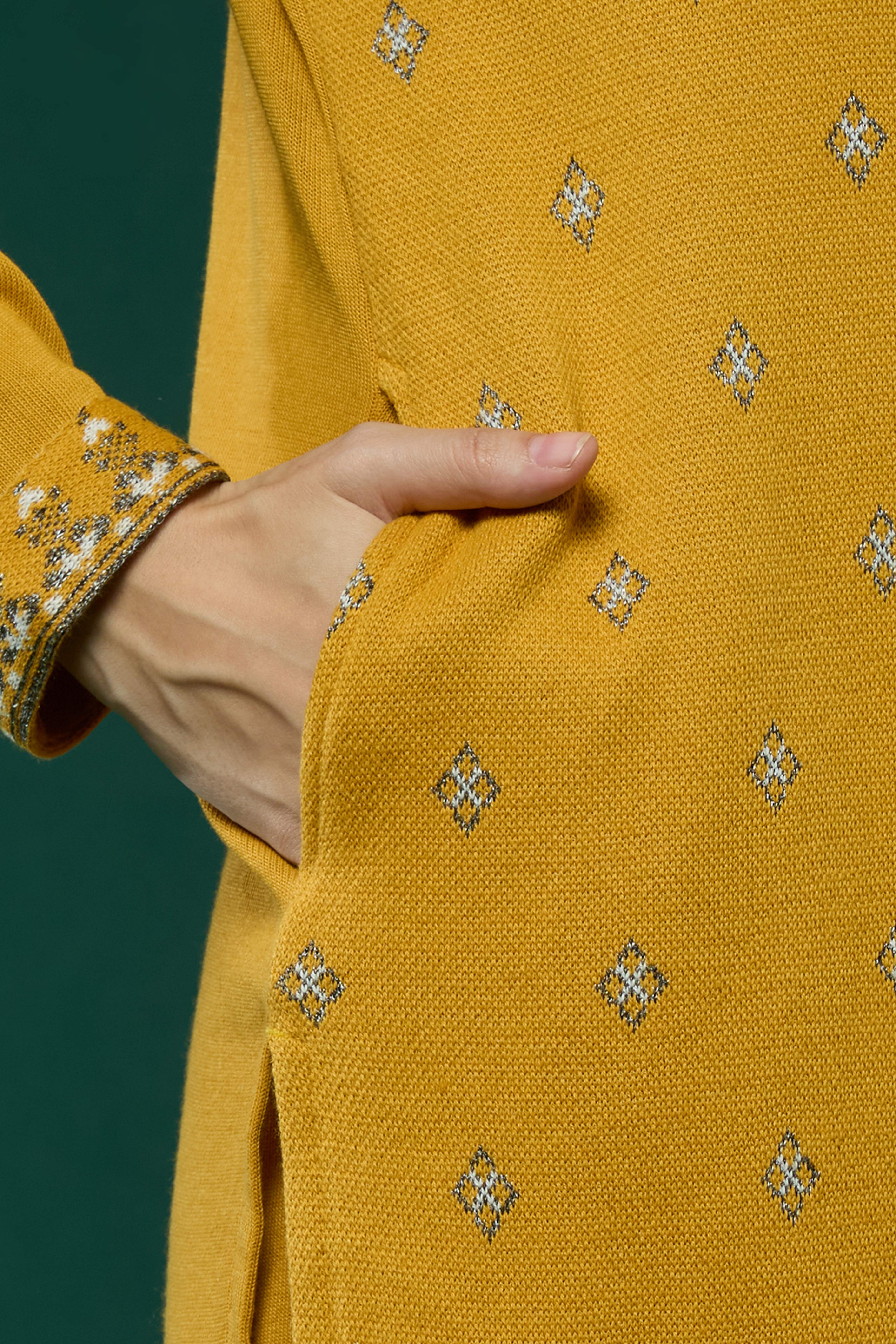 Mustard Woolen Straight Kurti