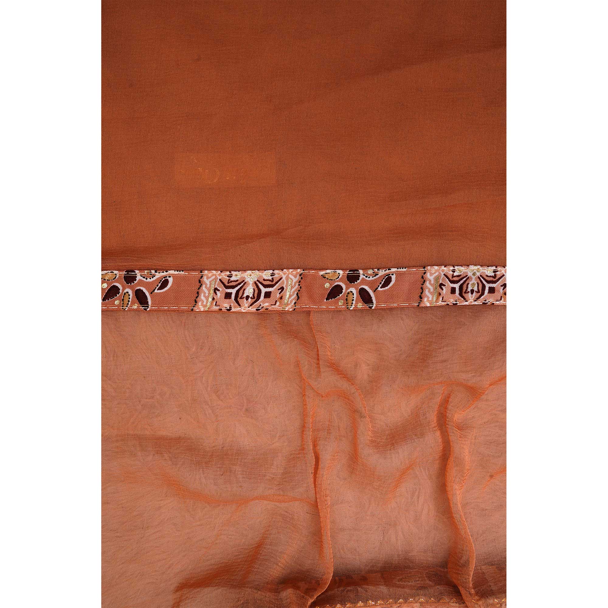 Peach Floral Printed Pure Cotton Dress Material