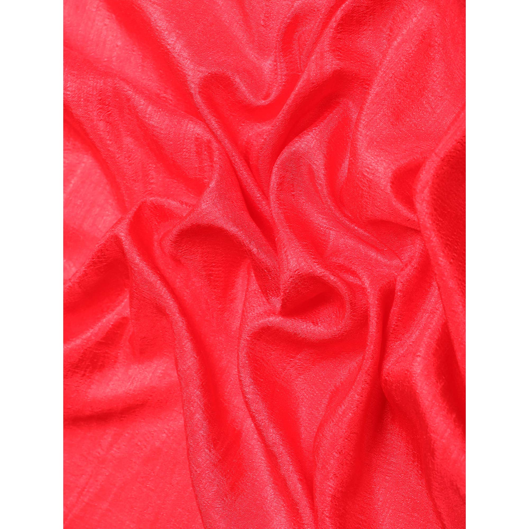 Pink Solid Vichitra Silk Saree With Zari Border