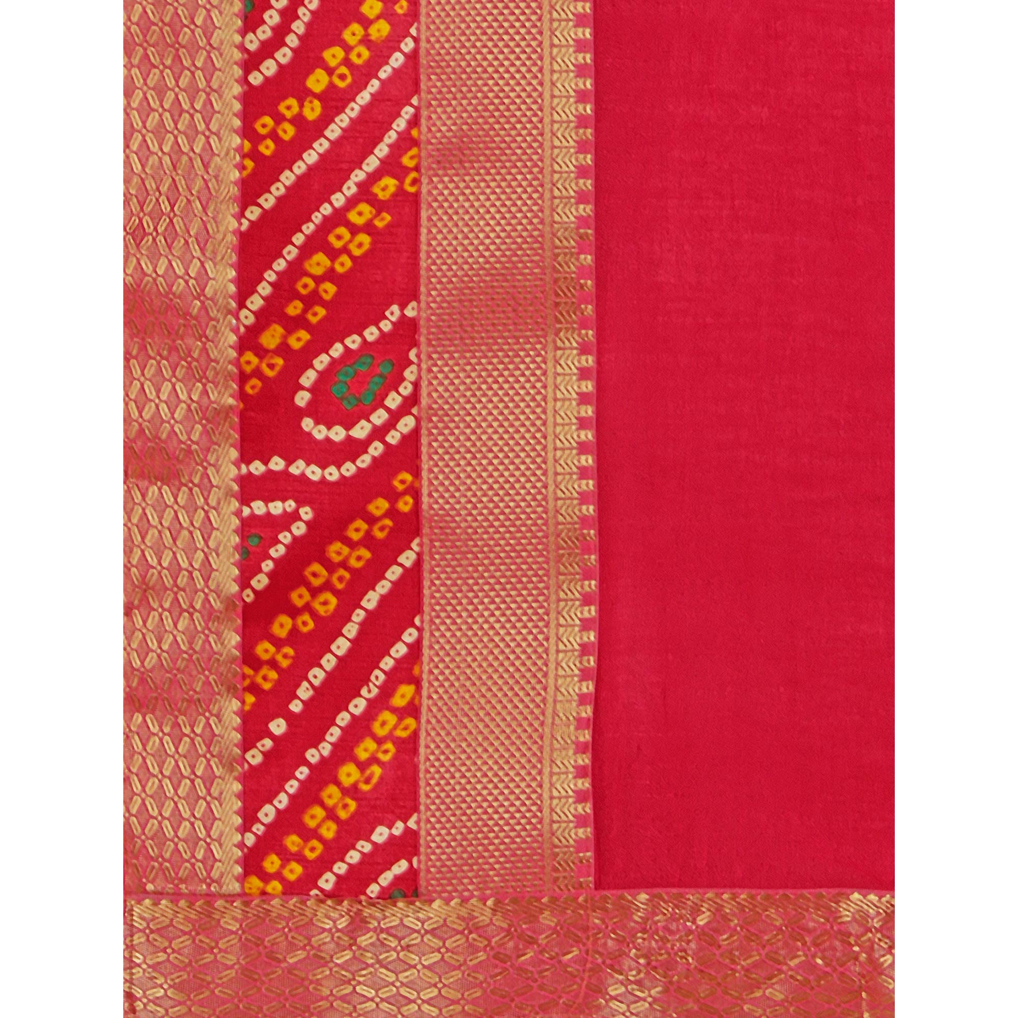 Pink Solid Vichitra Silk Saree