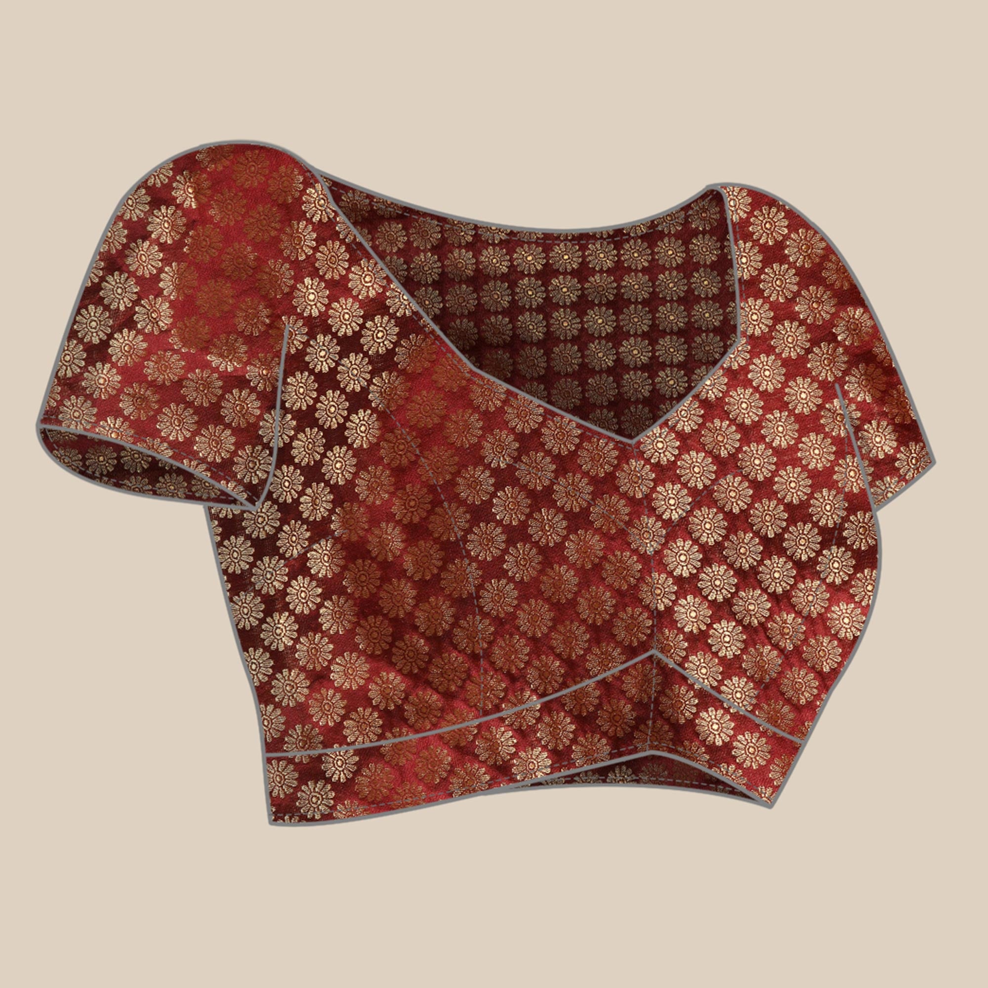 Mustard Floral Foil Printed Vichitra Silk Saree