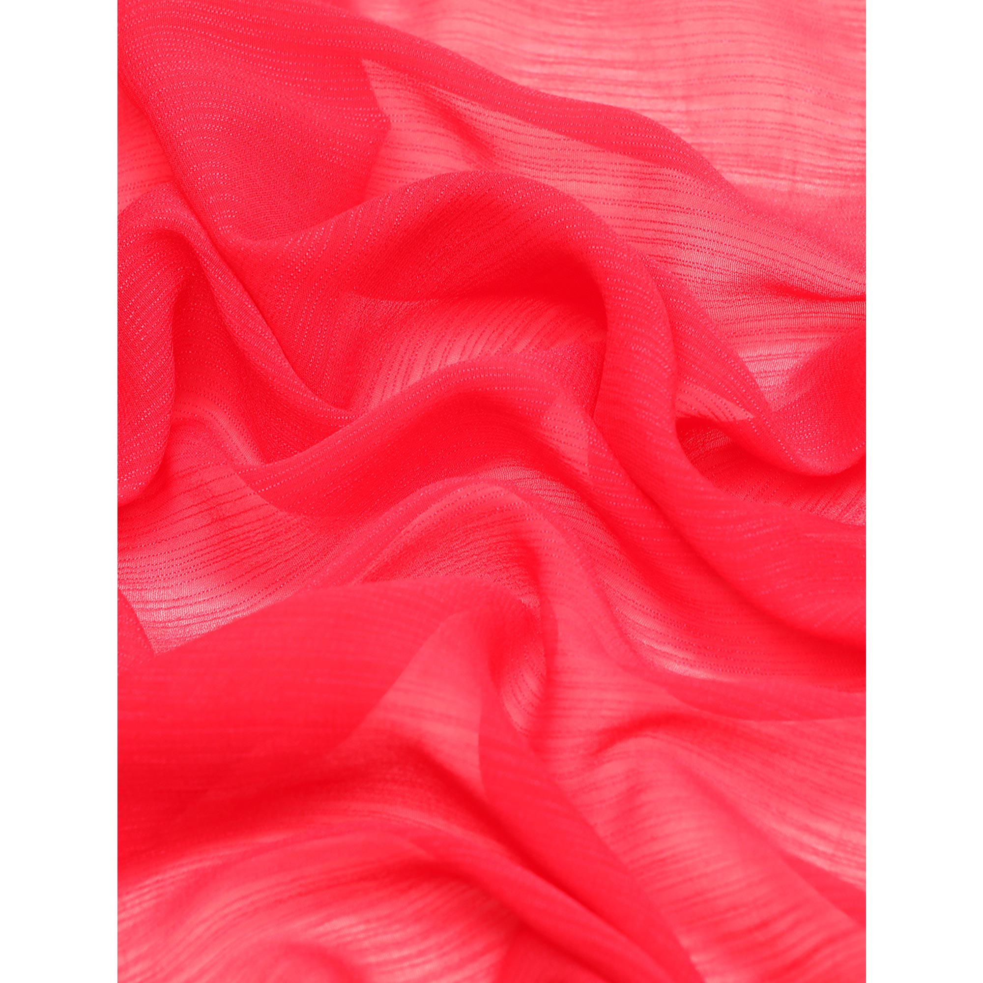 Pink Swarovski Work Chiffon Saree With Zari Border