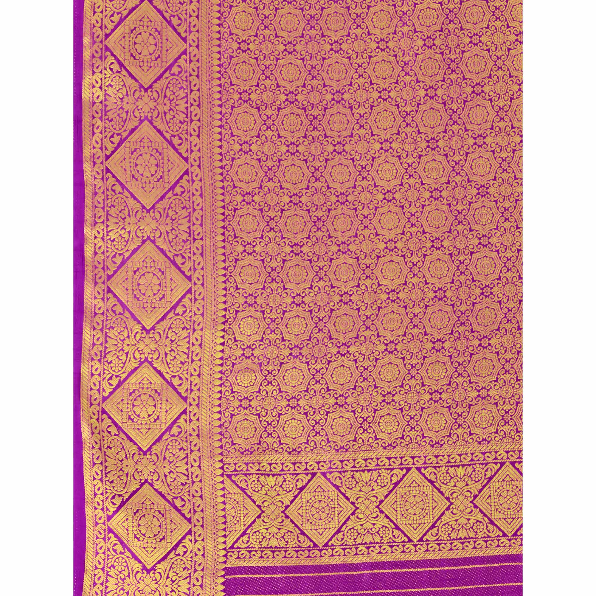 Purple Woven Dola Silk Saree