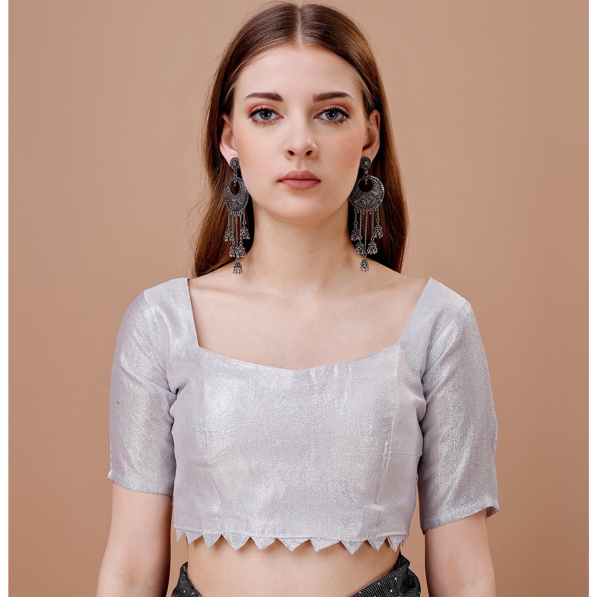 Black Sequins Embroidered Lycra Saree