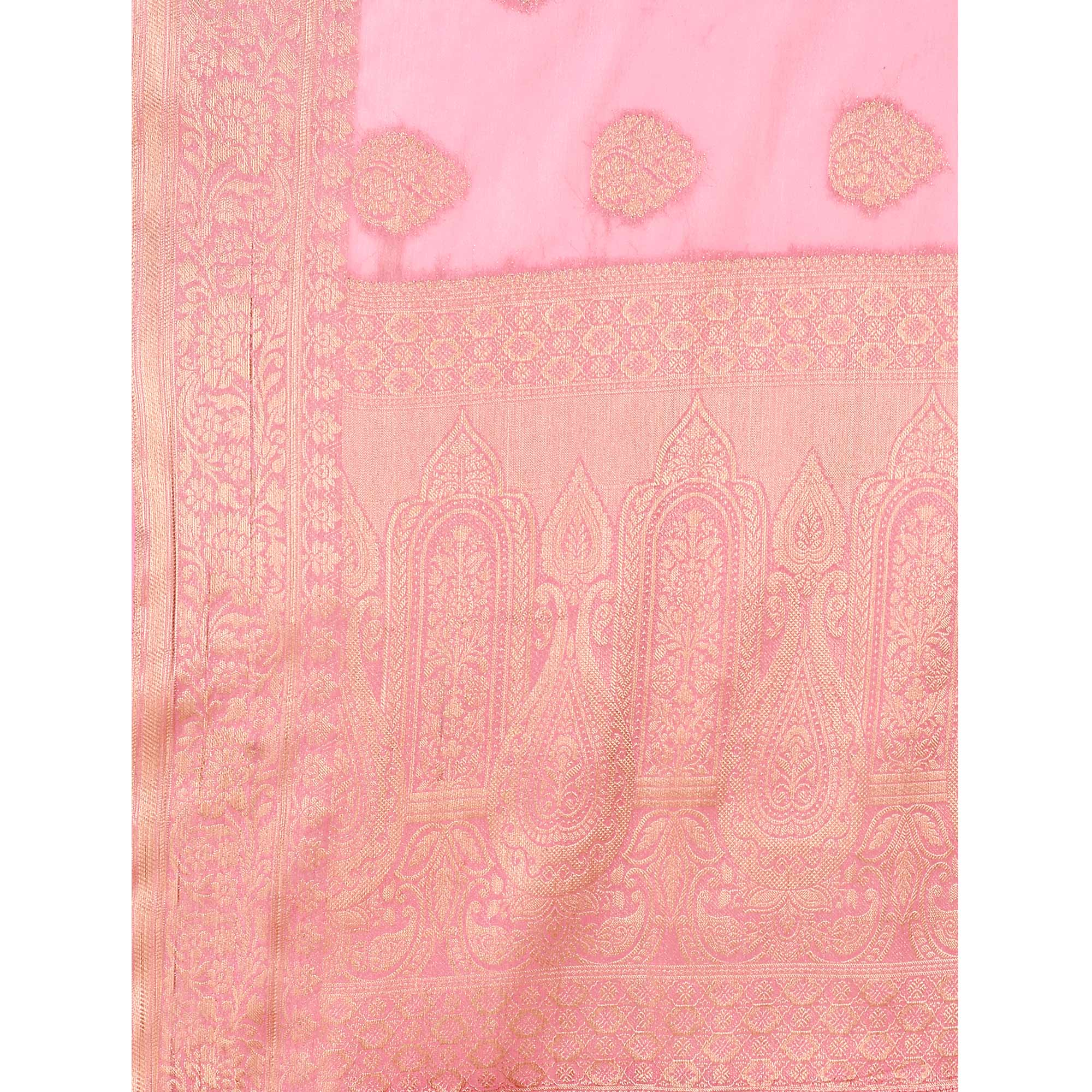 Light Pink Woven Chiffon Saree
