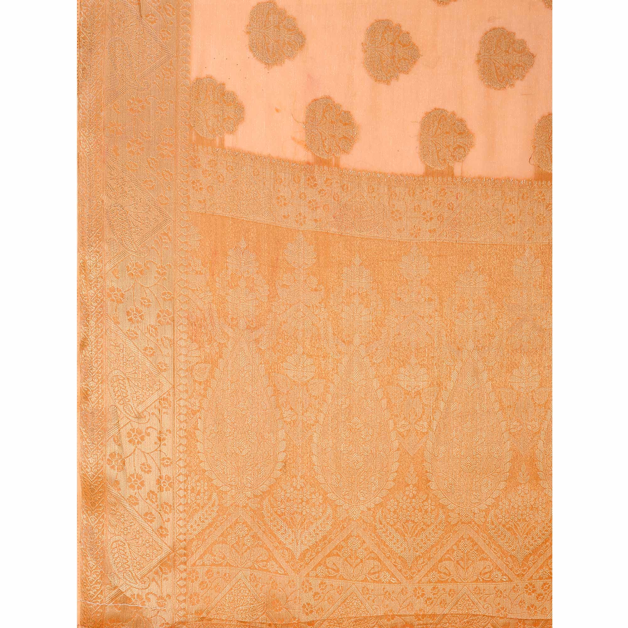 Orange Woven Chiffon Saree
