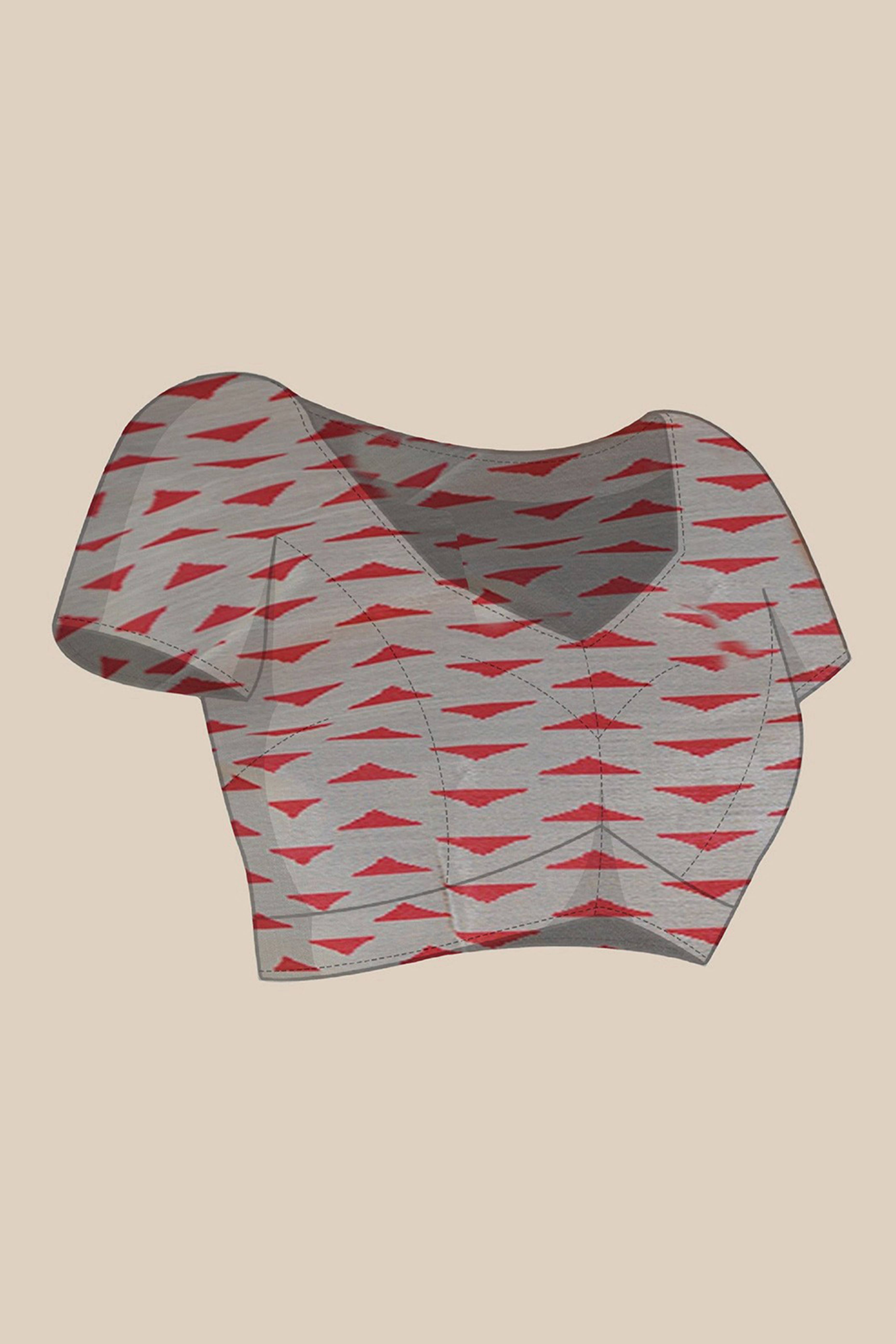 Offwhite Digital Print Georgette Saree Enhanced With A Sparkling Lace Border