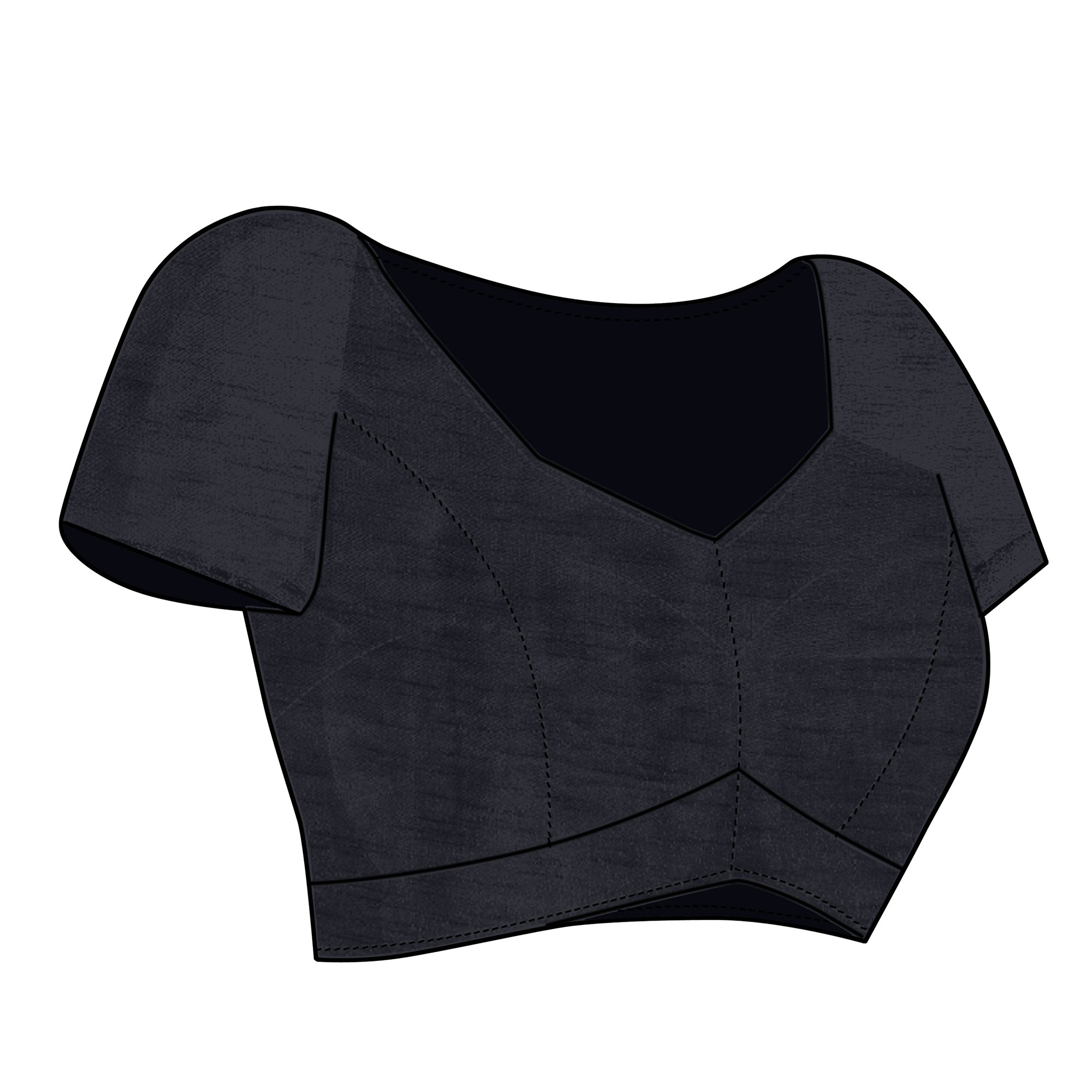 Black Floral Printed Georgette Saree