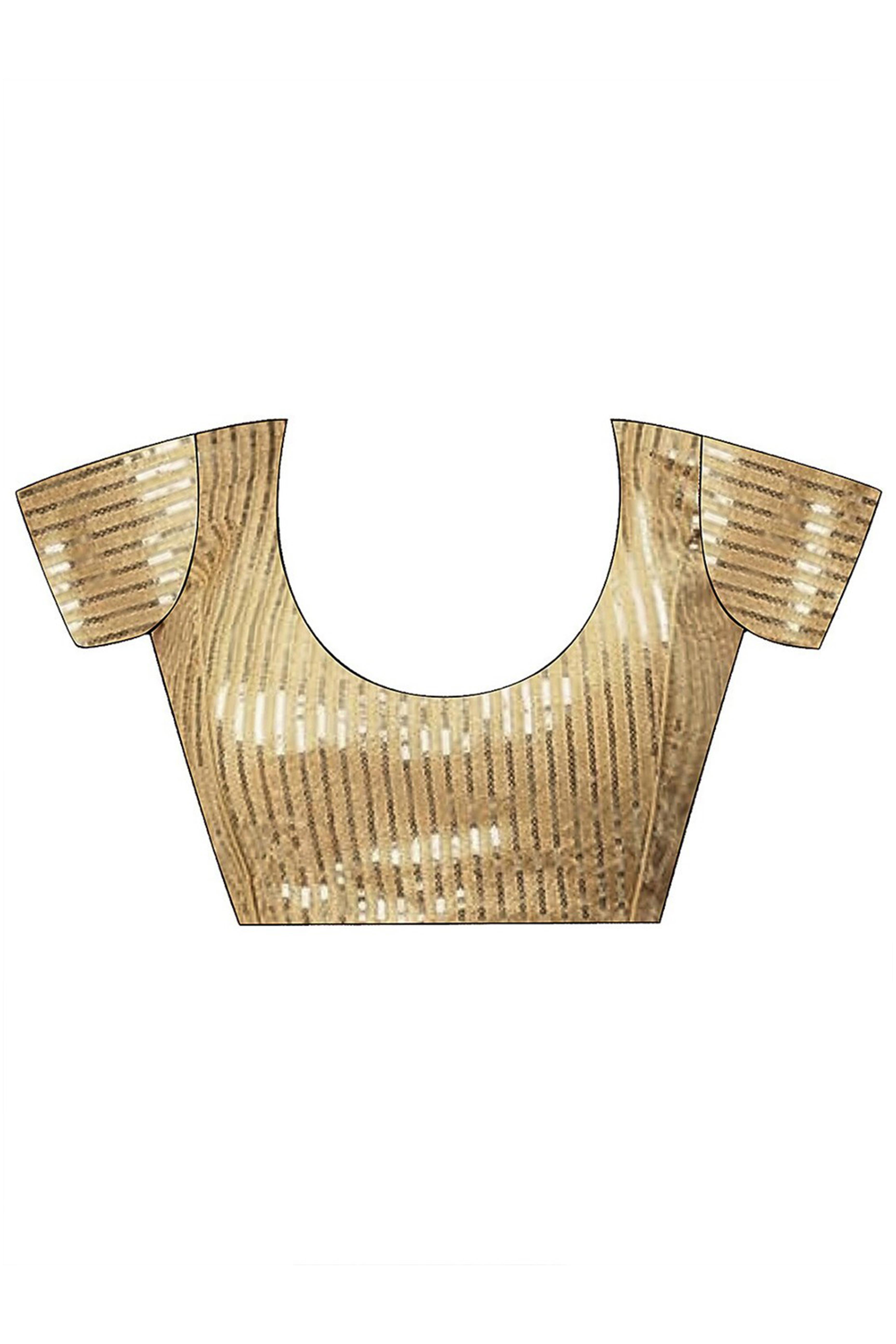 Golden Brown Solid Tissue Jimmy Choo Saree With Sequins Embroidered Cut Work Lace