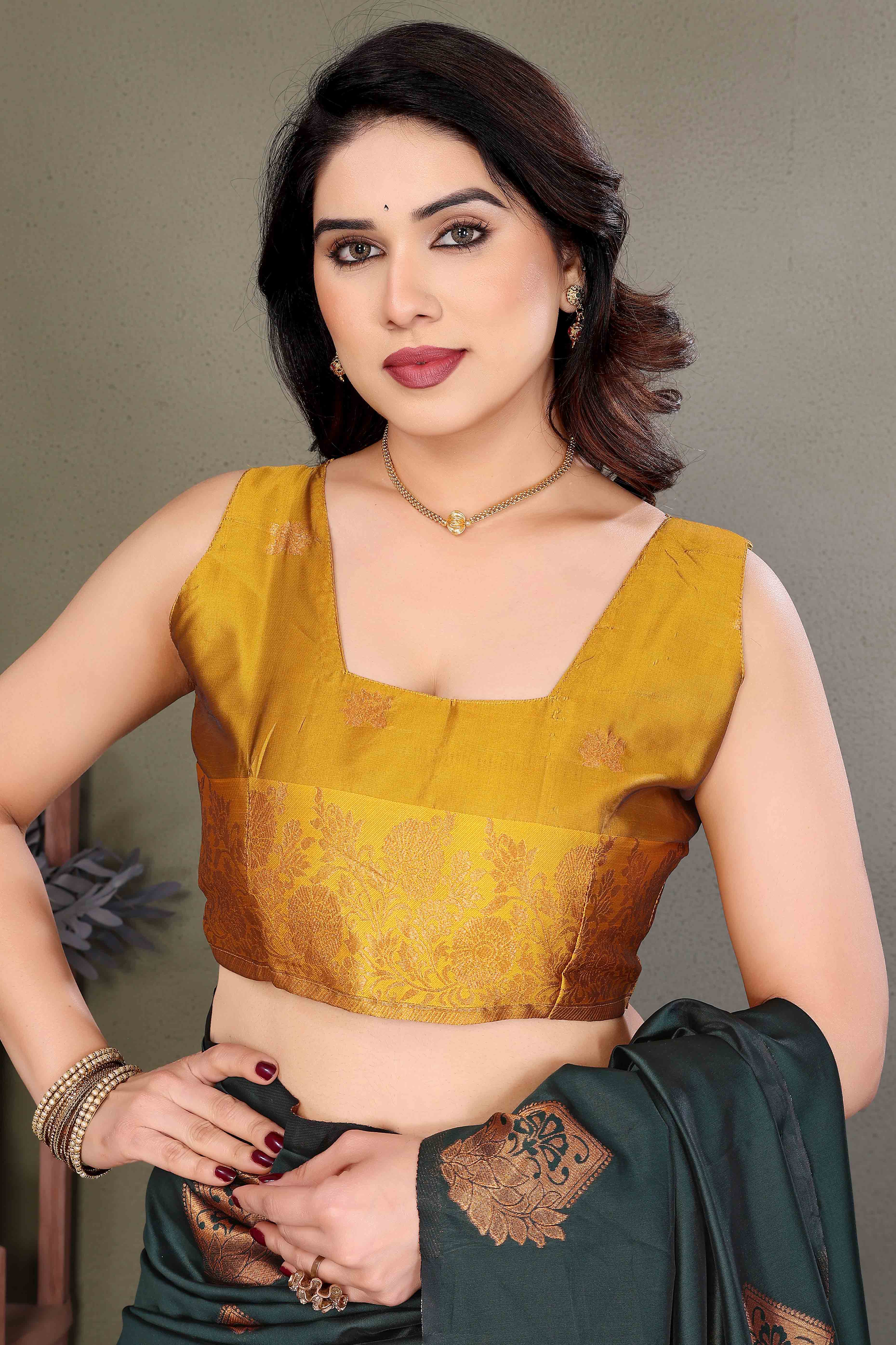 Green Banarasi Silk Saree With Exquisite Floral Zari Weaving