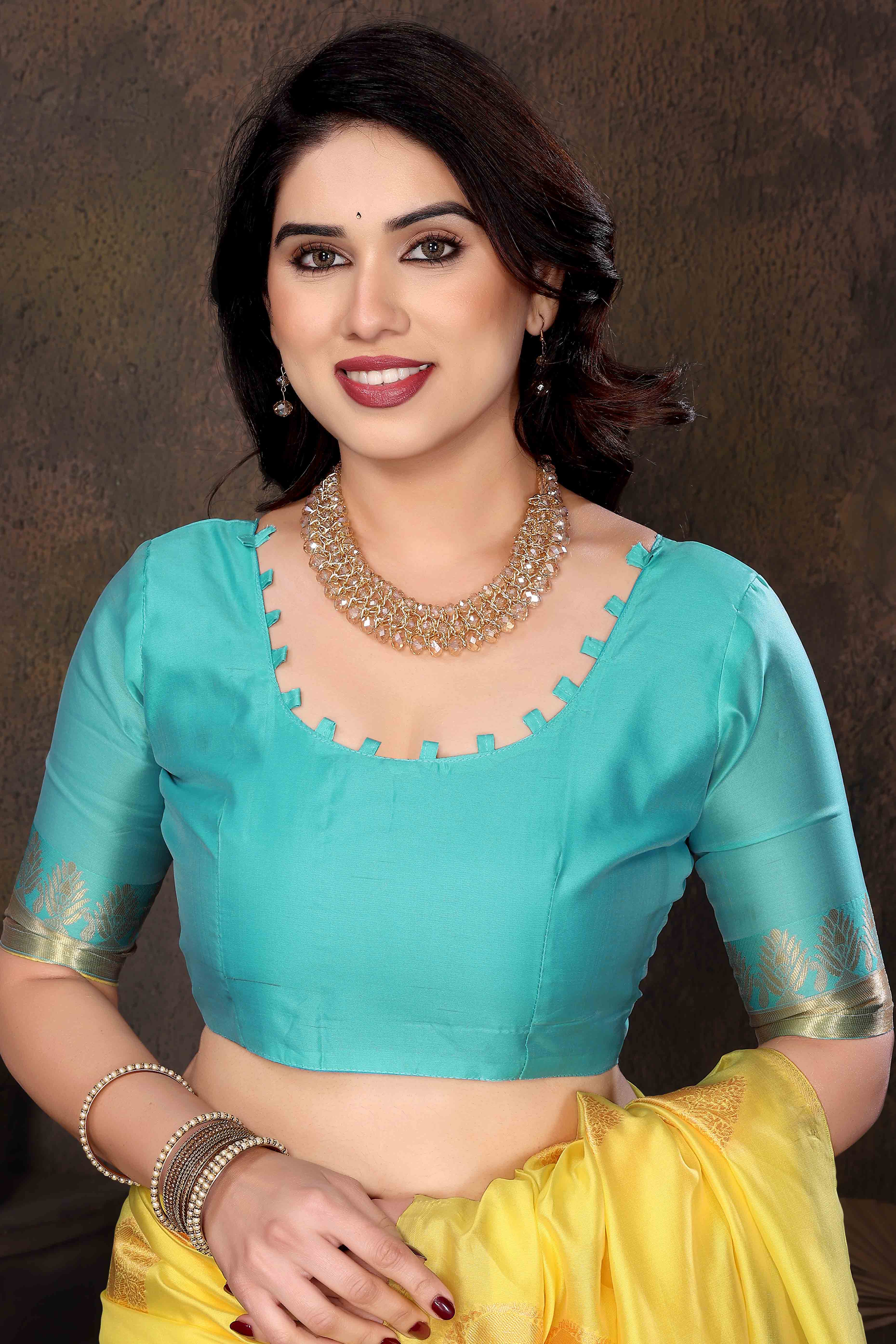 Lemon Yellow Banarasi Silk Saree With Intricate Zari Weaving