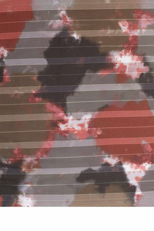 Luxury Multicolor Digital Print Georgette Saree With Subtle Zari Highlights & Vibrant Striped