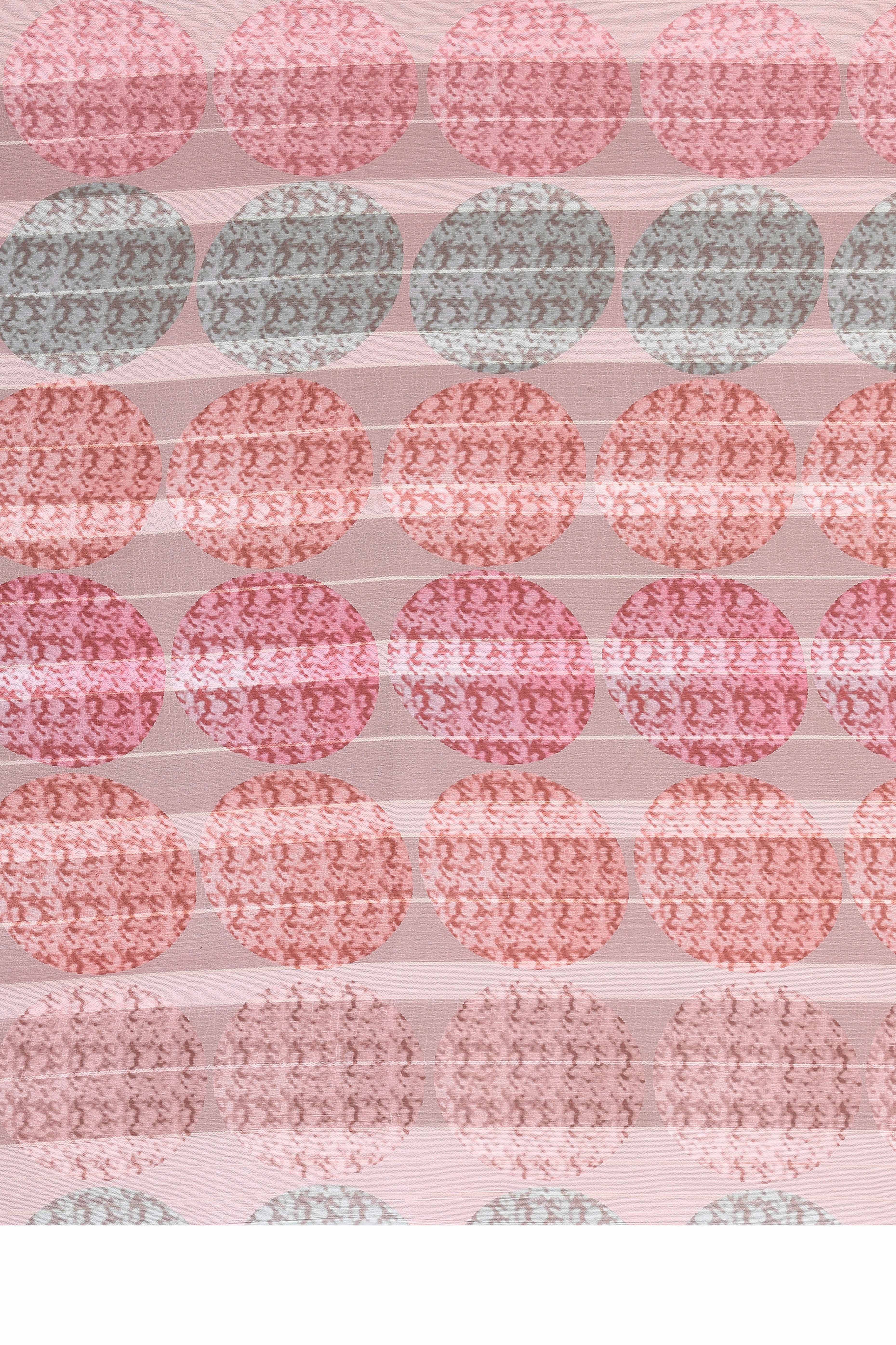 Luxury Multicolor Digital Print Georgette Saree With Subtle Zari Highlights & Vibrant Striped