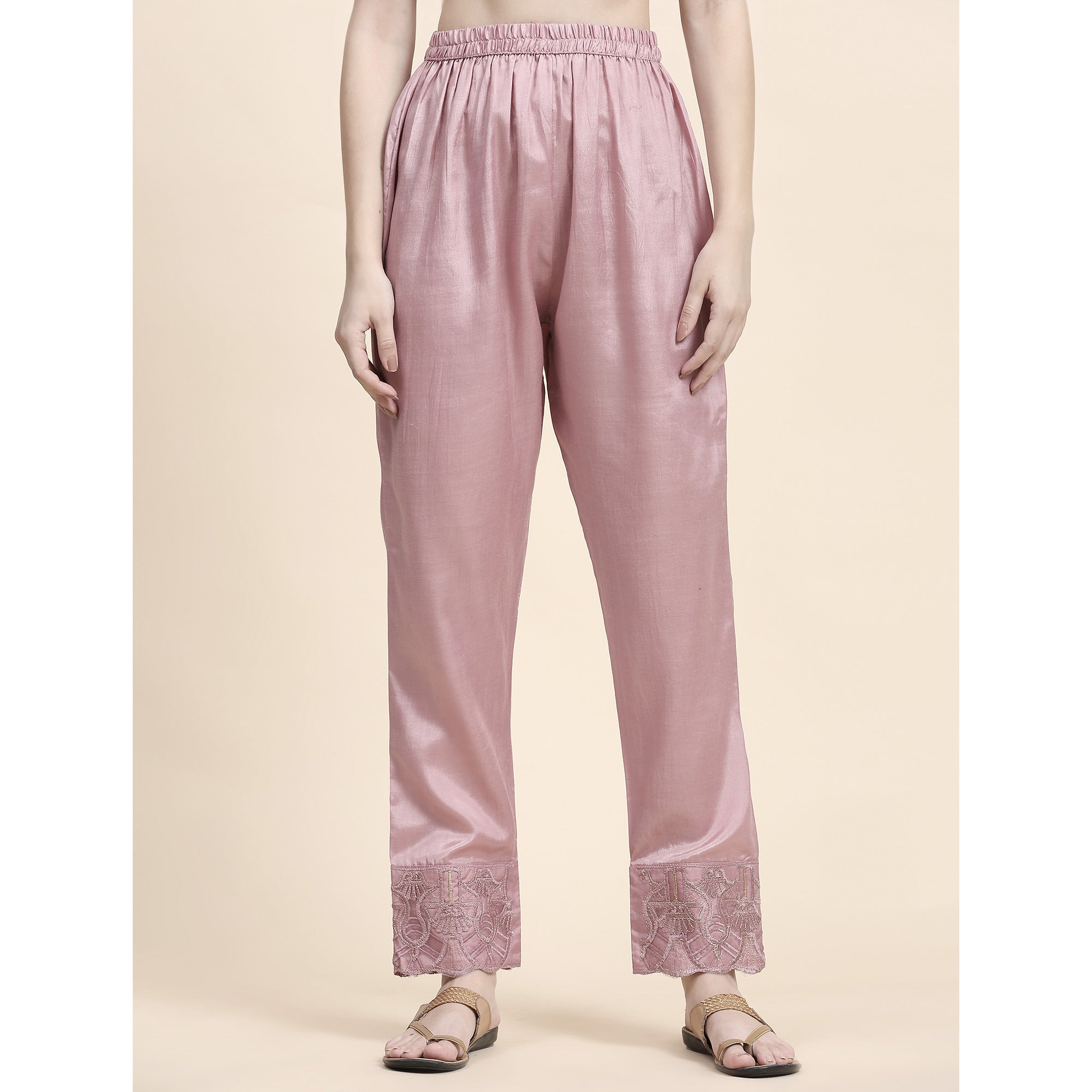 Pink Floral Embroidered Georgette Semi Stitched Pakistani Suit