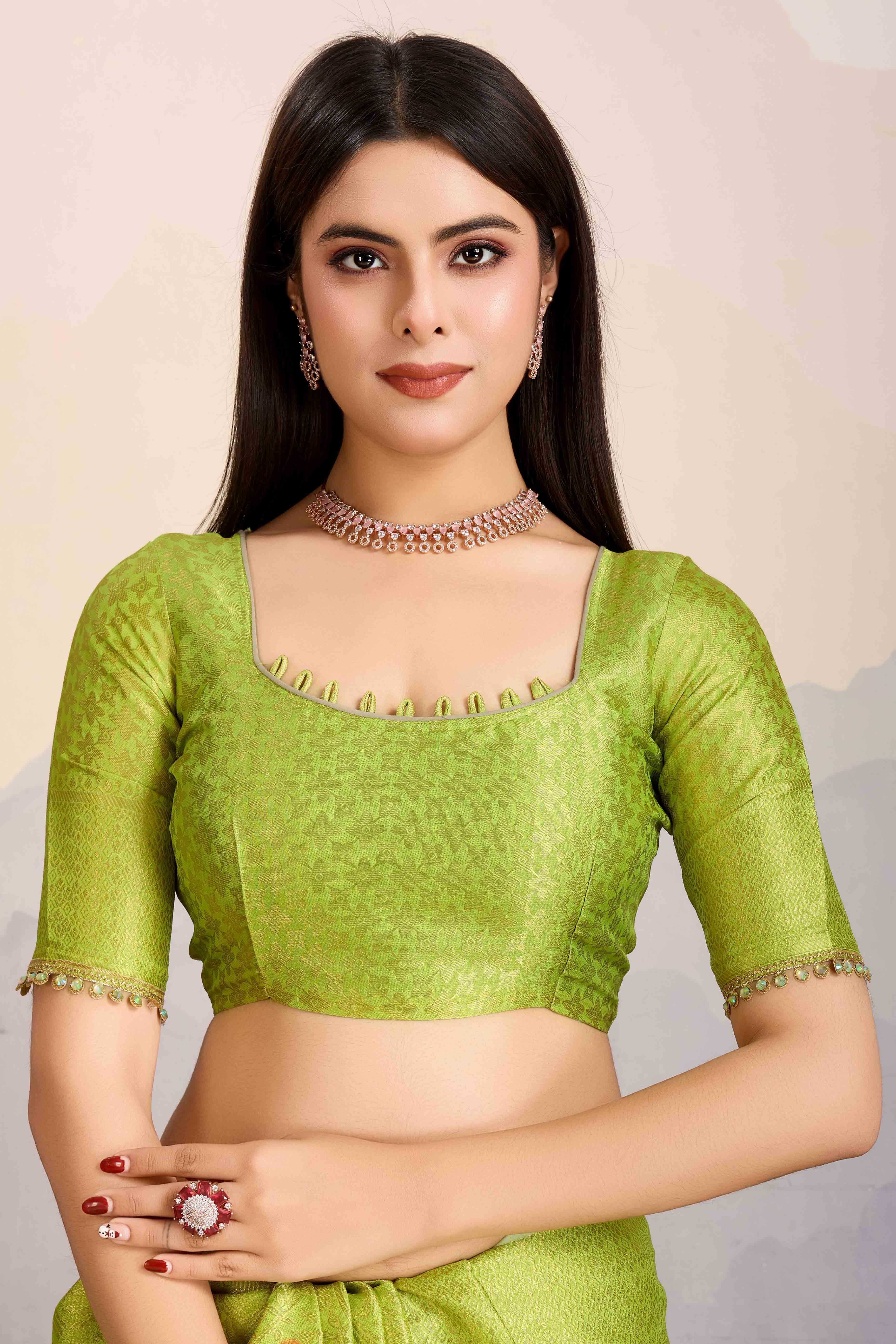 Green Zari Weaving Mysore Brocade Silk Saree