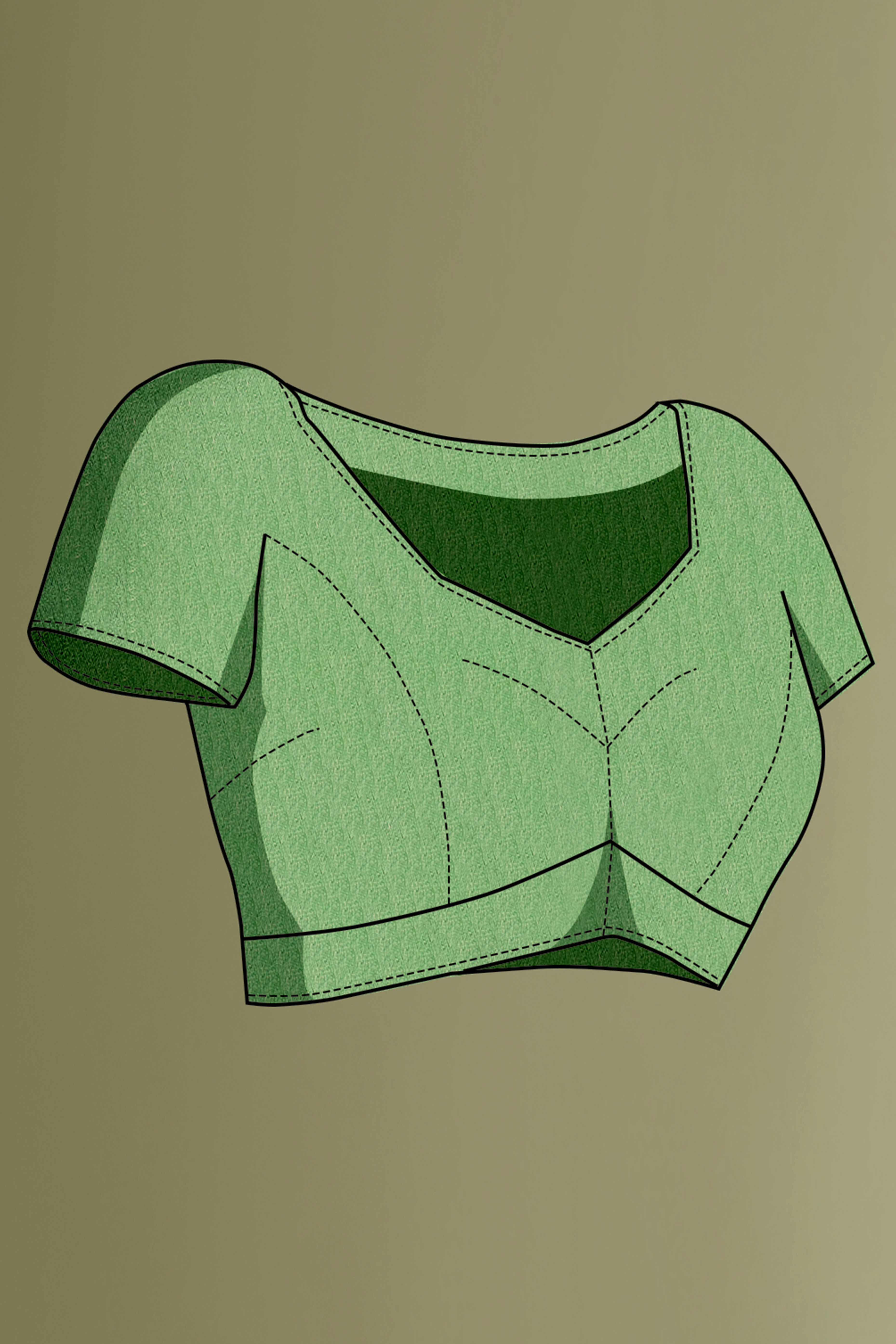 Green Solid With Zari Embroidered Georgette Saree