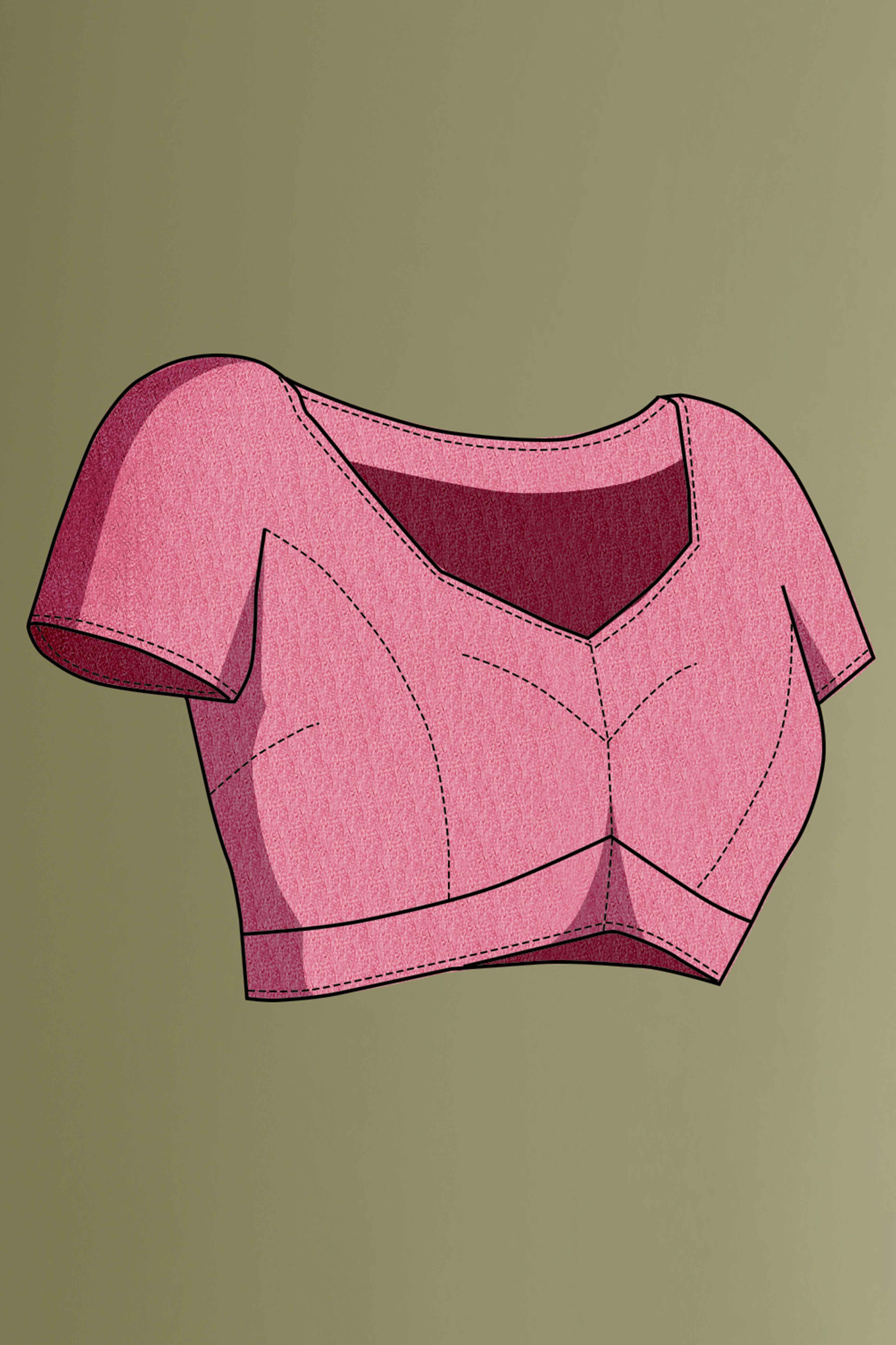 Brown Solid With Zari Embroidered Georgette Saree