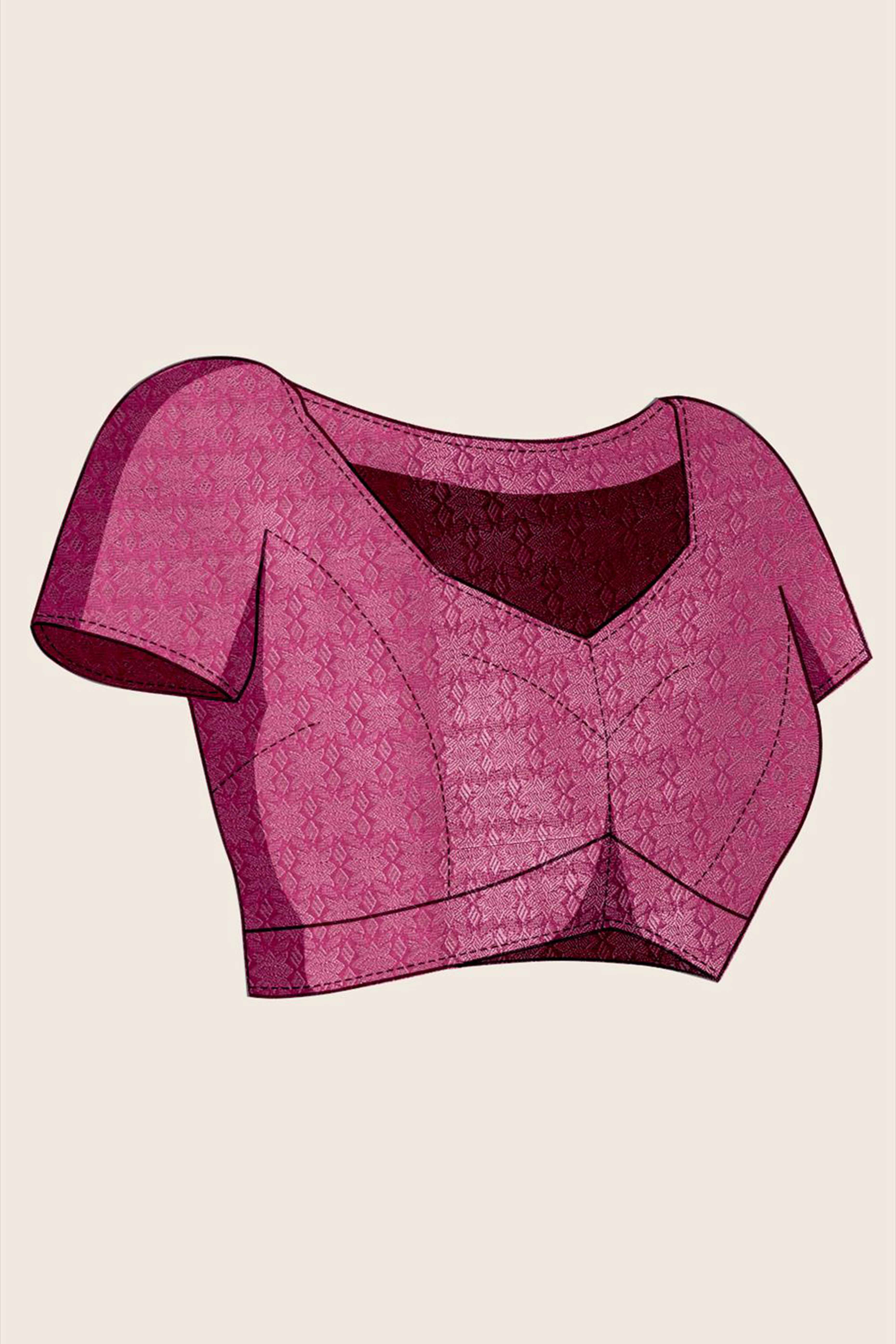 Pink Zari Weaving Mysore Brocade Silk Saree
