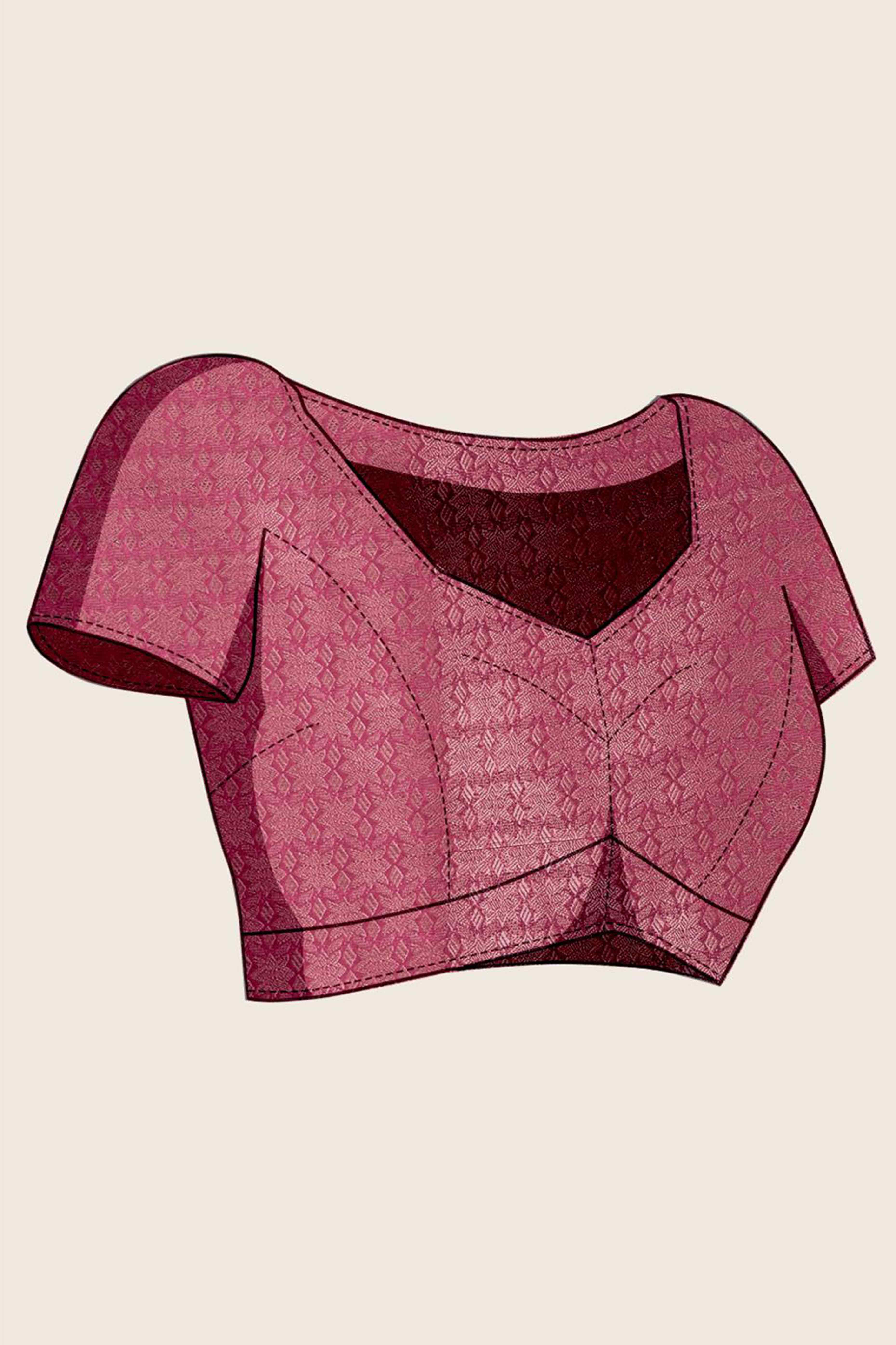 Mauve Zari Weaving Mysore Brocade Silk Saree