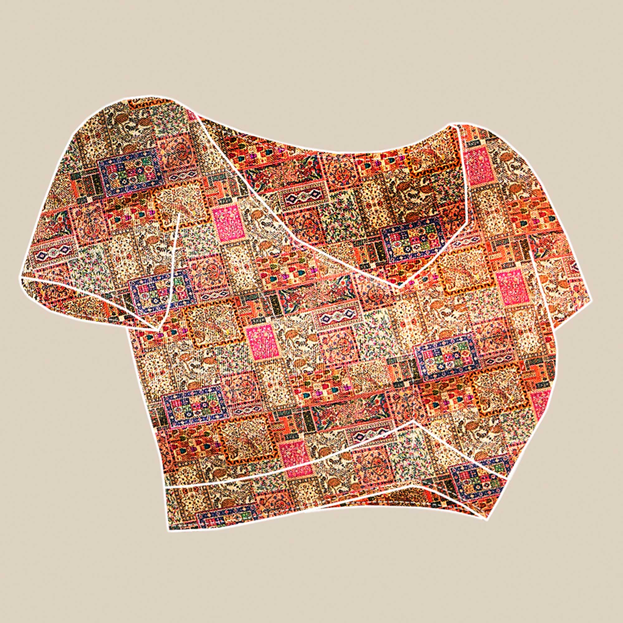 Multicolor Printed Pashmina Saree