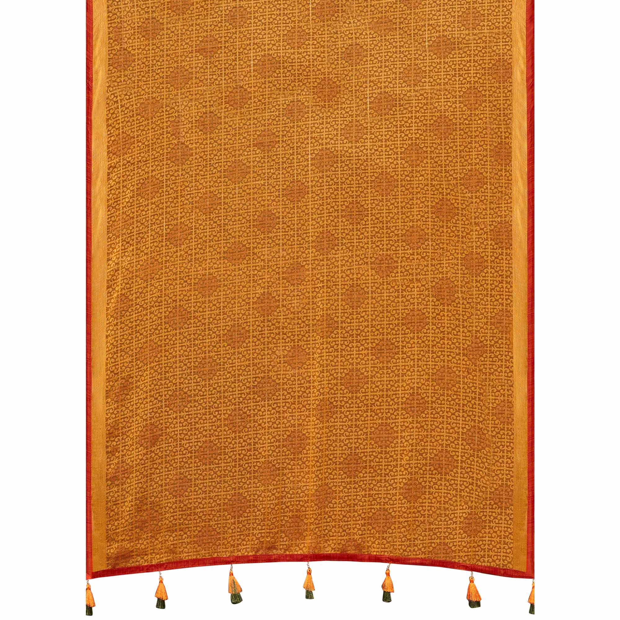 Mustard Printed Brasso Saree
