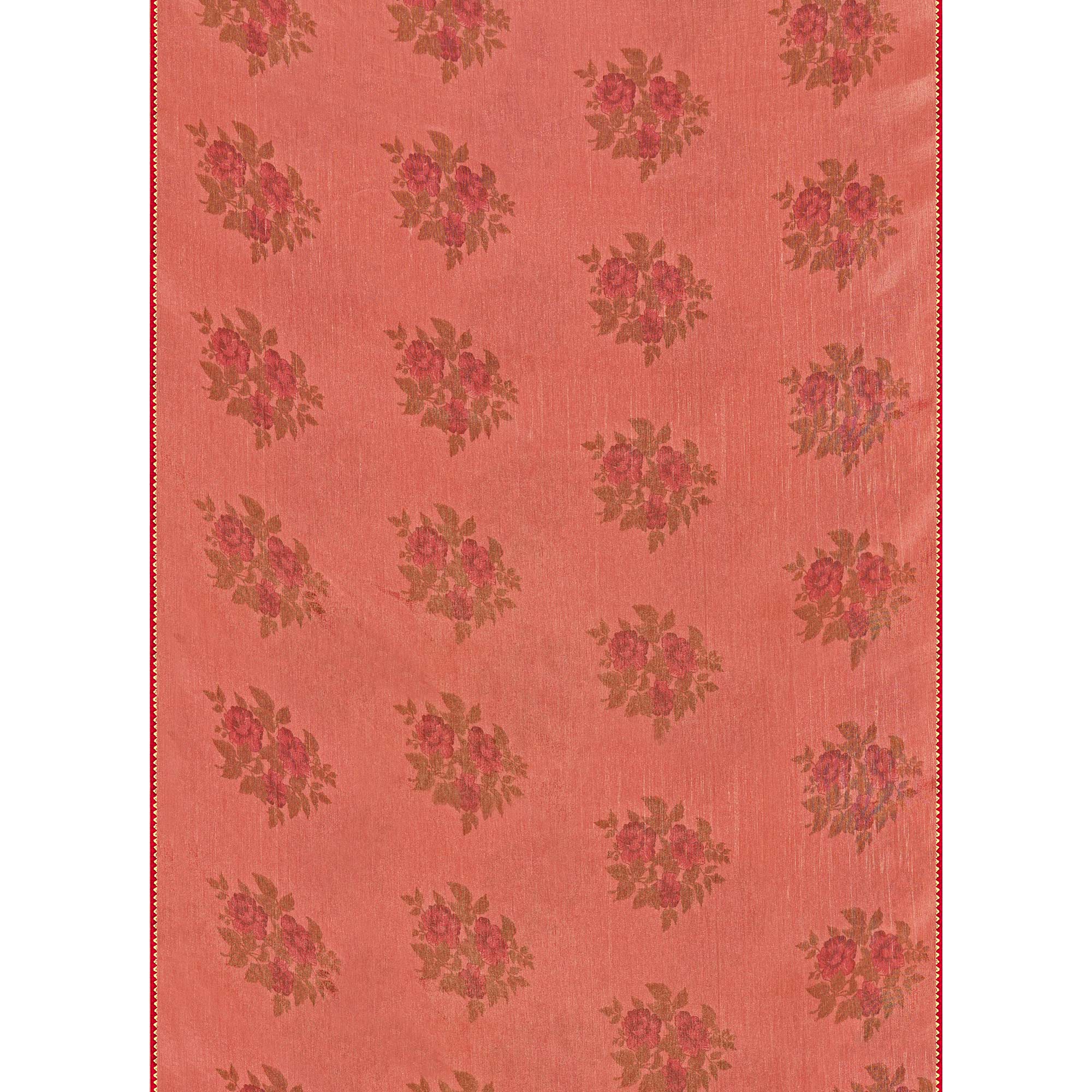 Peach Floral Printed Brasso Saree