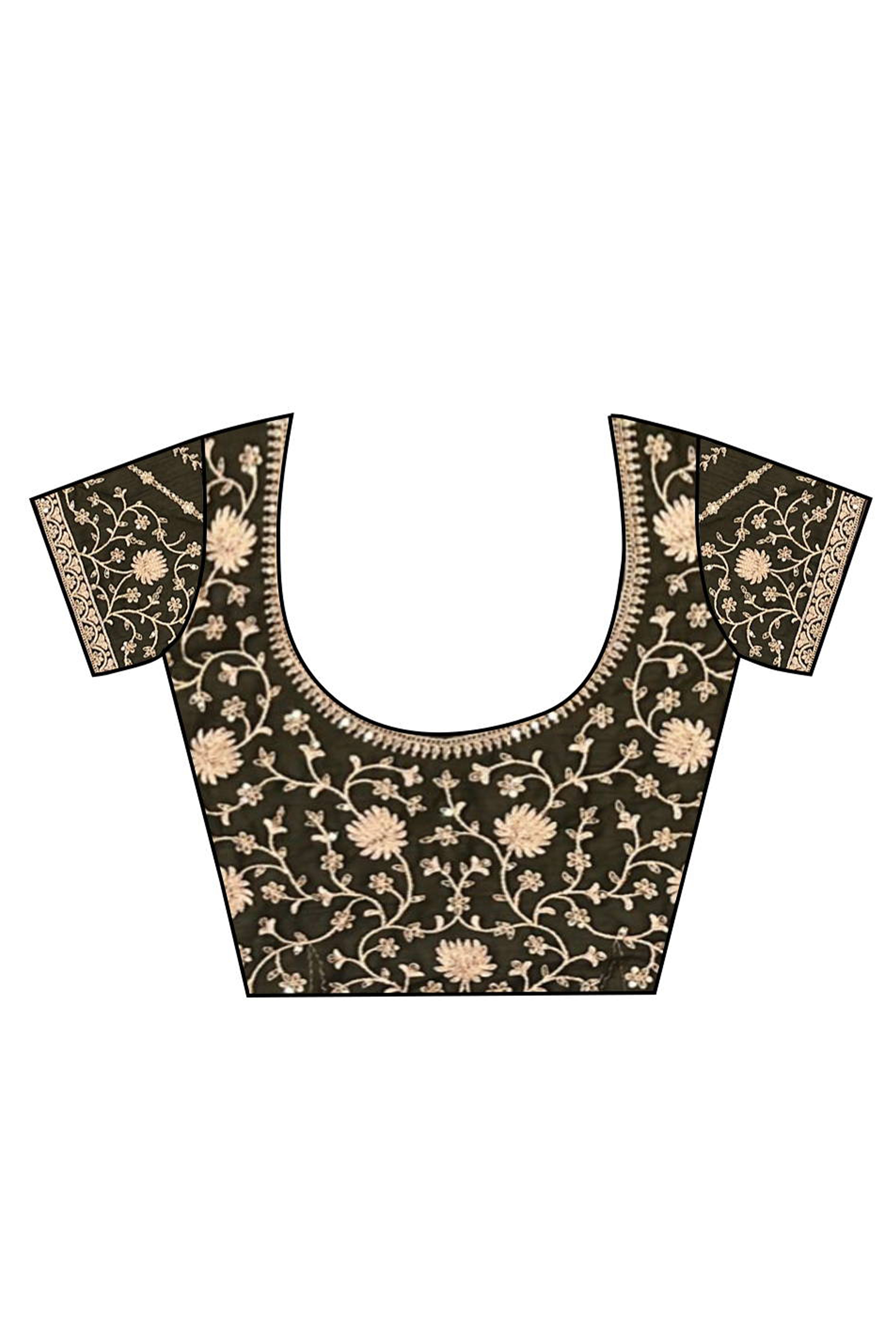 Sophisticated Dark Mustard Solid Moss Orgnaza Saree With Intricate Cording Sequin Embroidery Border