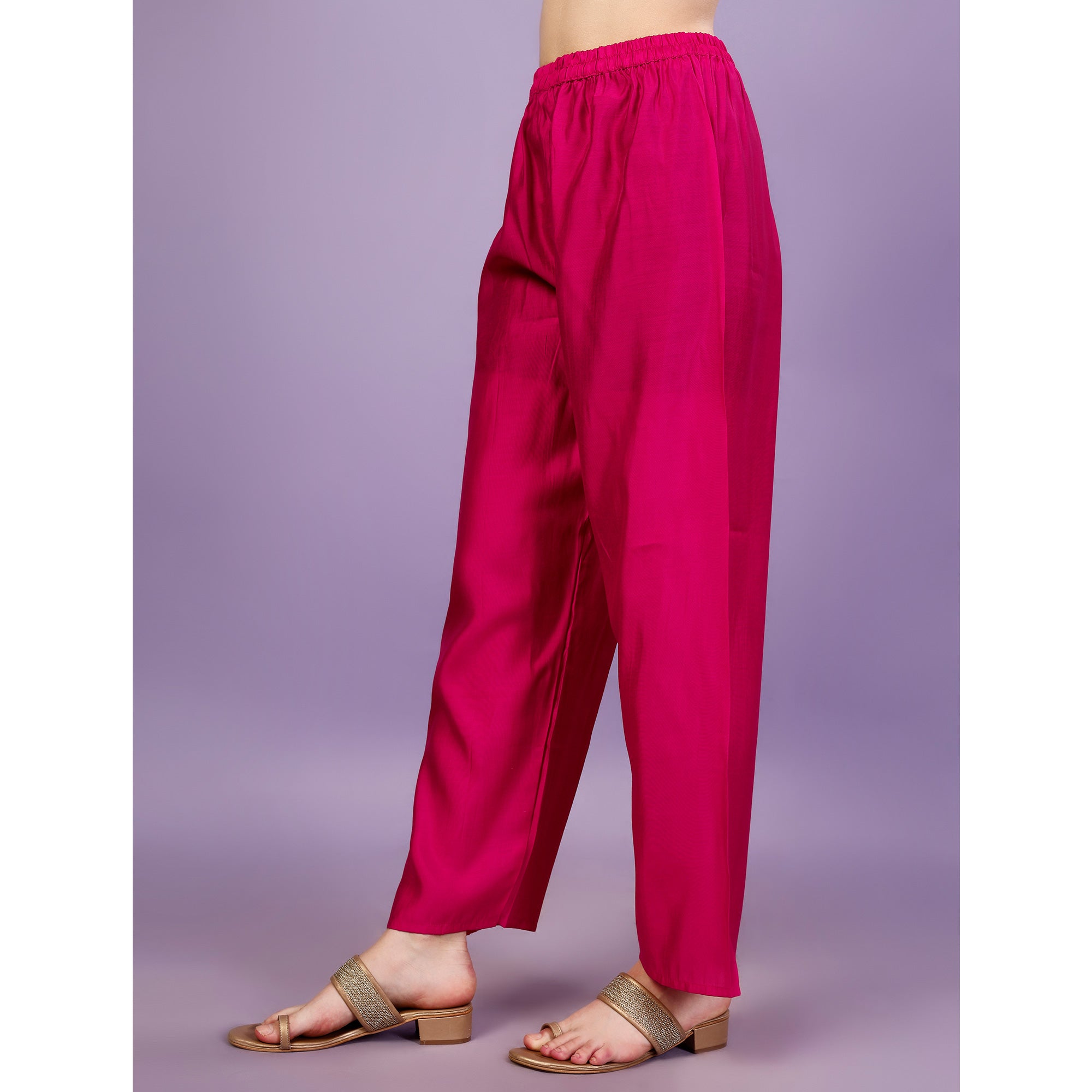 Rani Pink Mirror Embroidered Viscose Salwar Suit